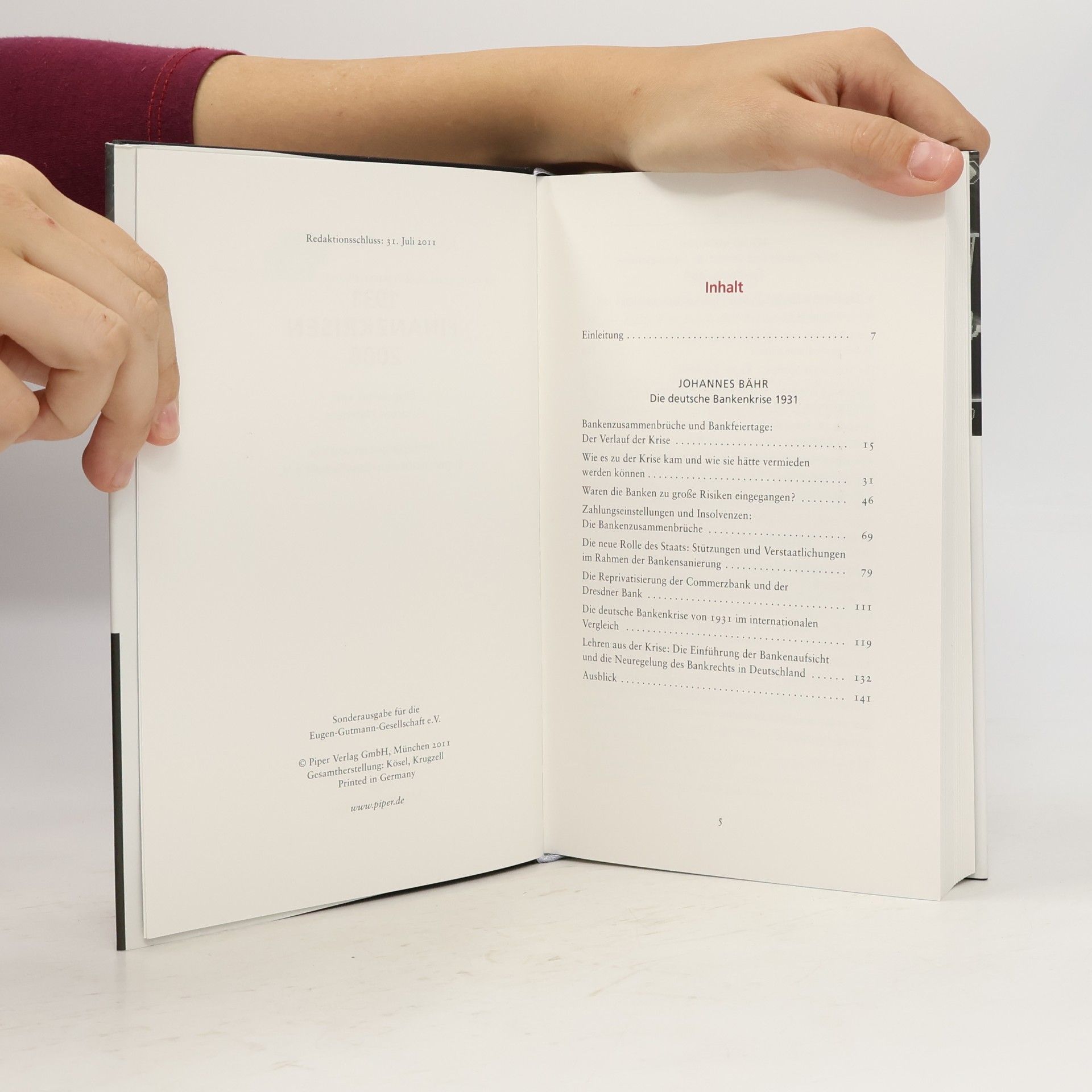 Johannnes Bähr Finanz Krisen 1931-2008
