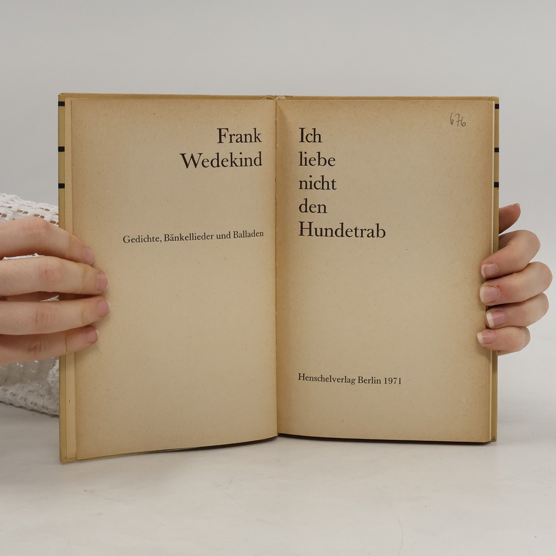 Frank Wedekind Ich liebe nicht den Hundetrab
