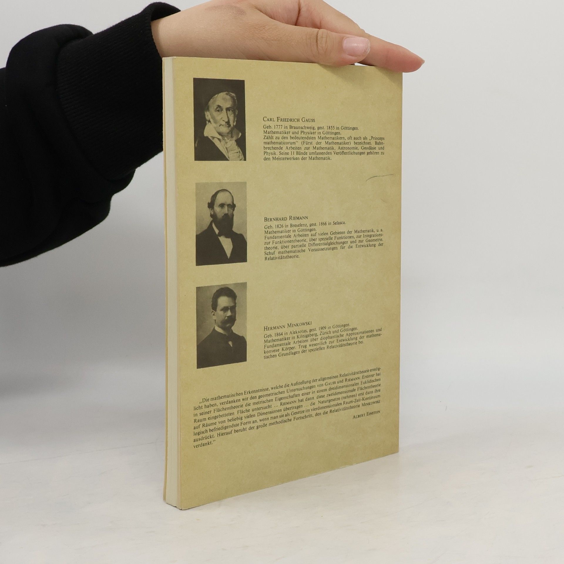 Carl Friedrich Gauß Gaußsche Flächentheorie, Riemannsche Räume und Minkowski-Welt 1