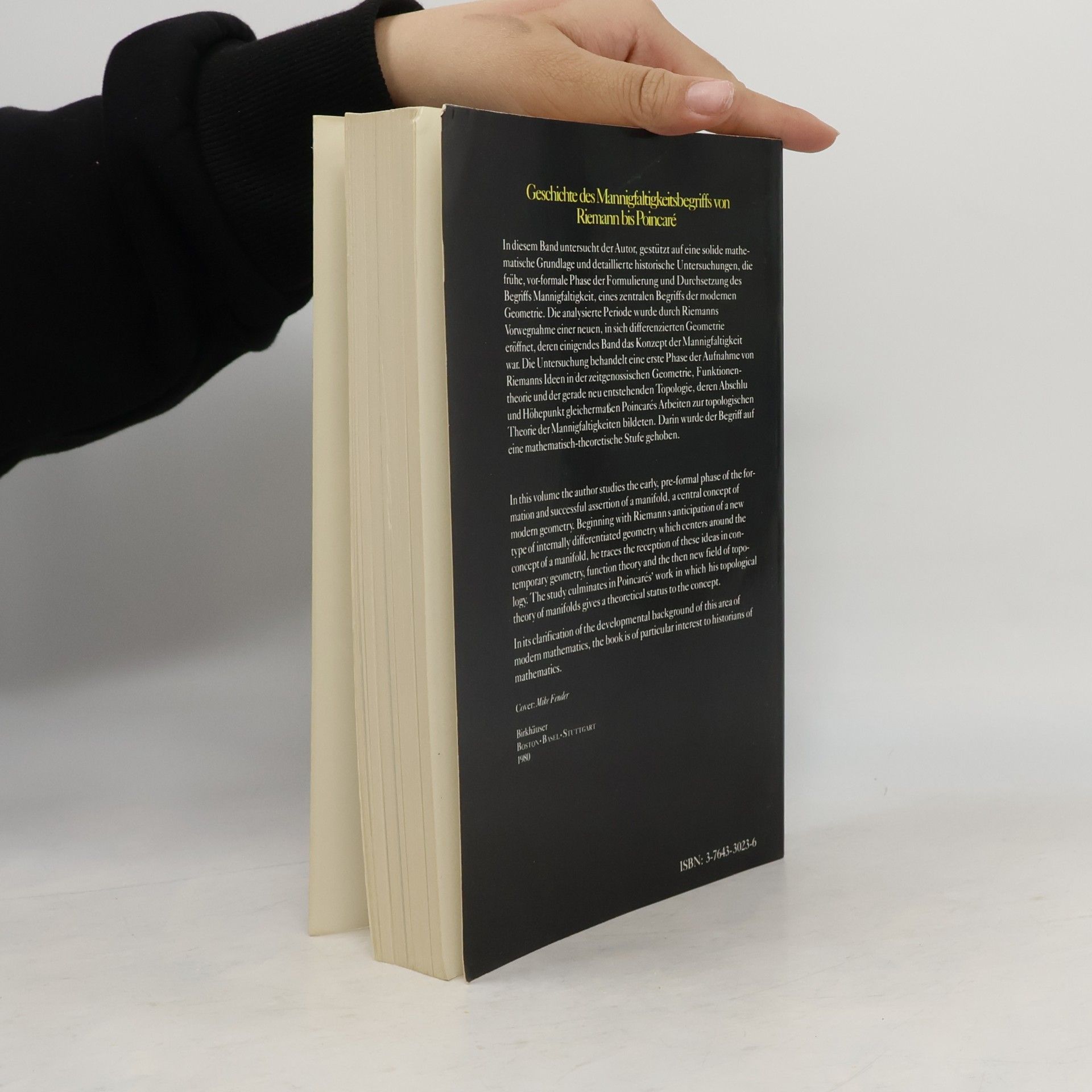 Erhard Scholz Geschichte des Mannigfaltigkeitsbegriffs von Riemann bis Poincaré