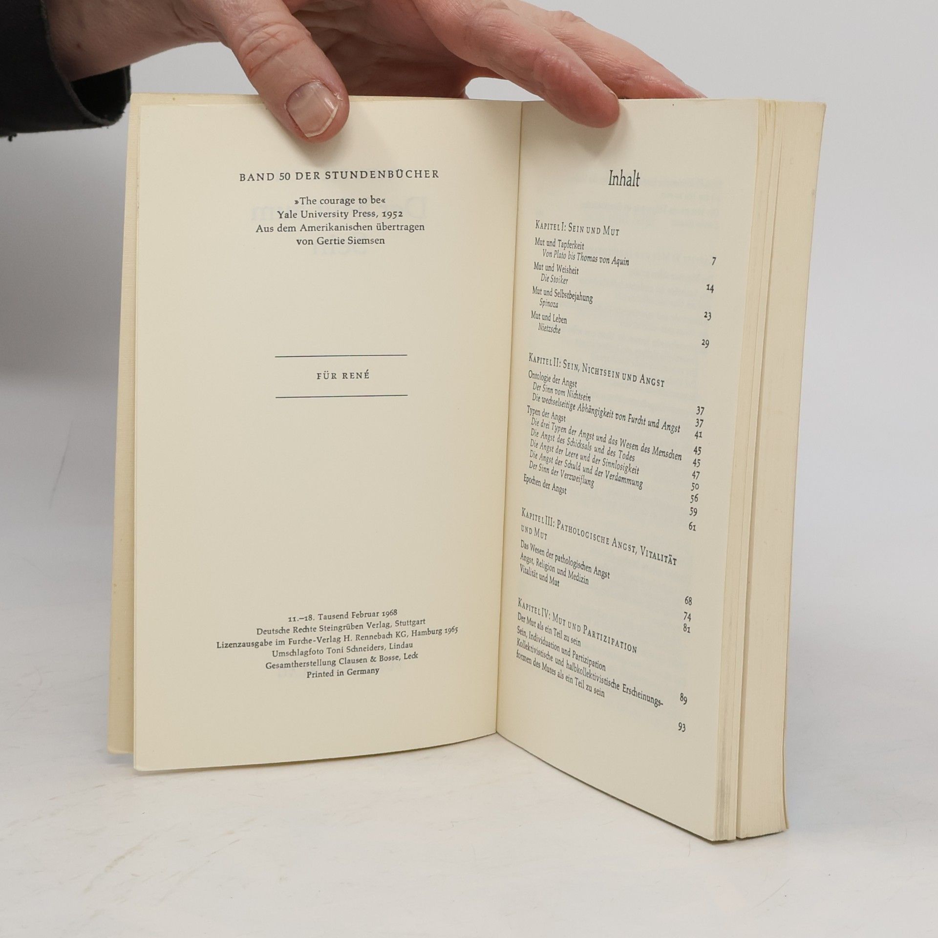 Paul Tillich Der Mut zum Sein