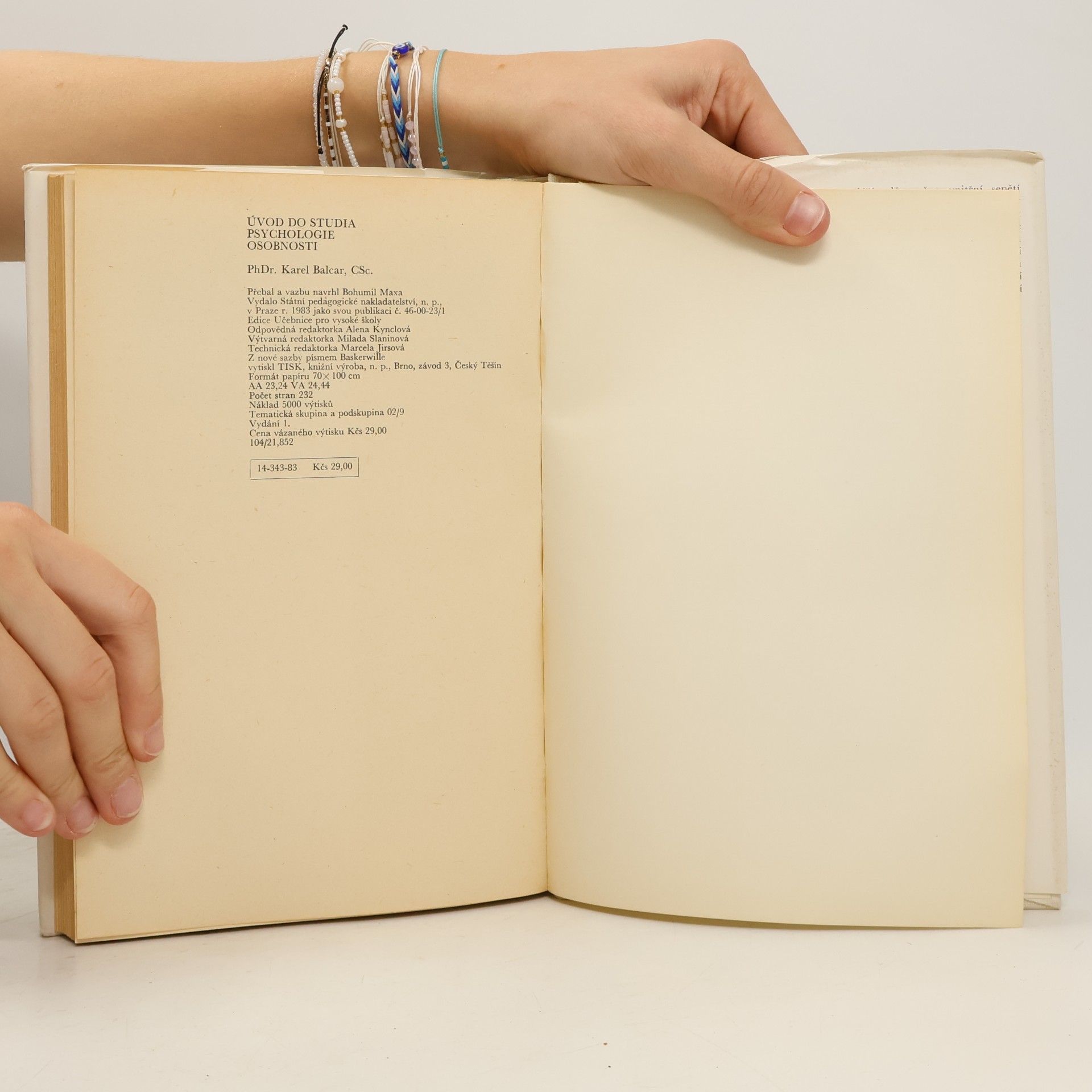 Karel Balcar Úvod do studia psychologie osobnosti