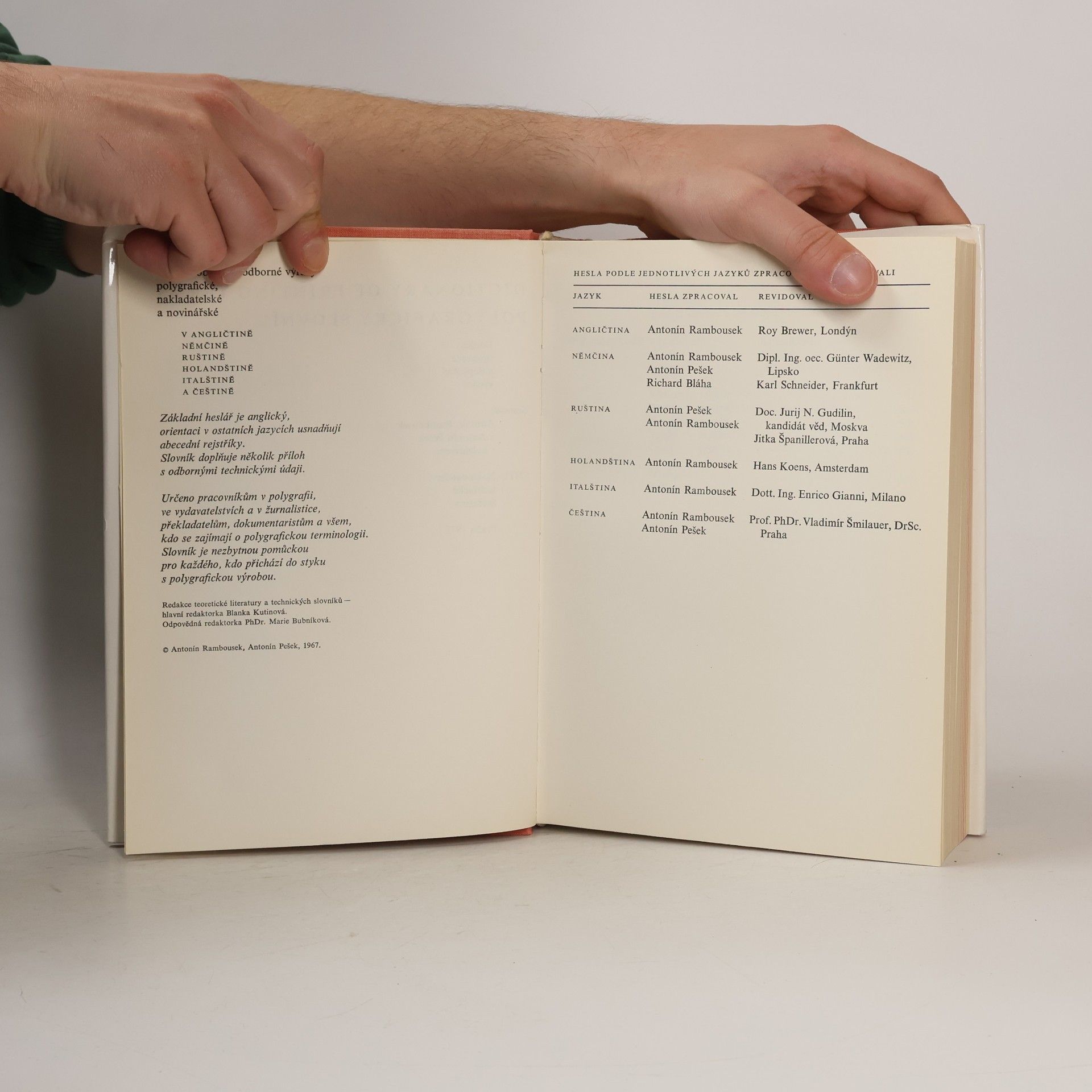 Antonín Rambousek Polygrafický slovník. Dictionary of printing terms