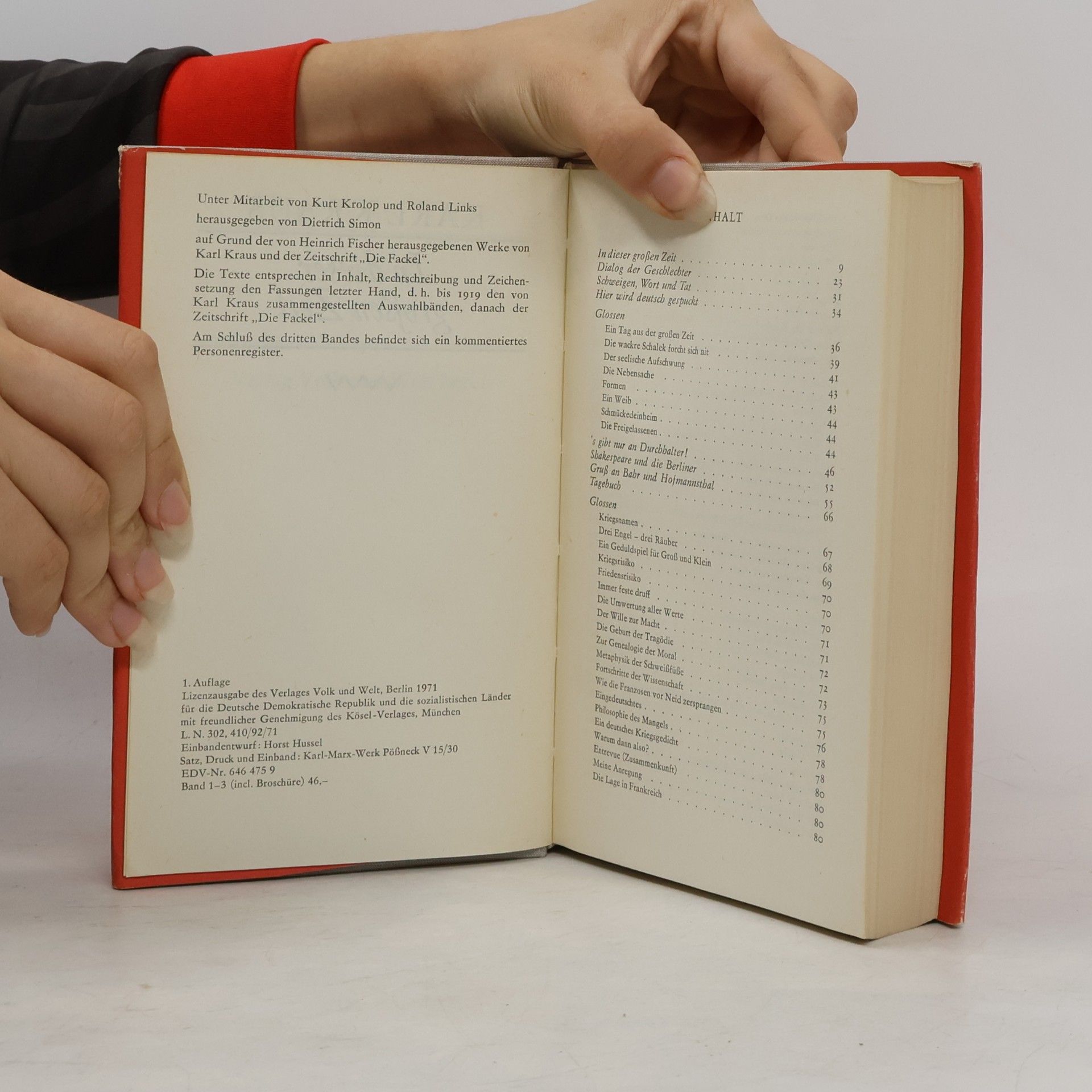Karel Kraus In dieser großen Zeit. Auswahl 1914-1925