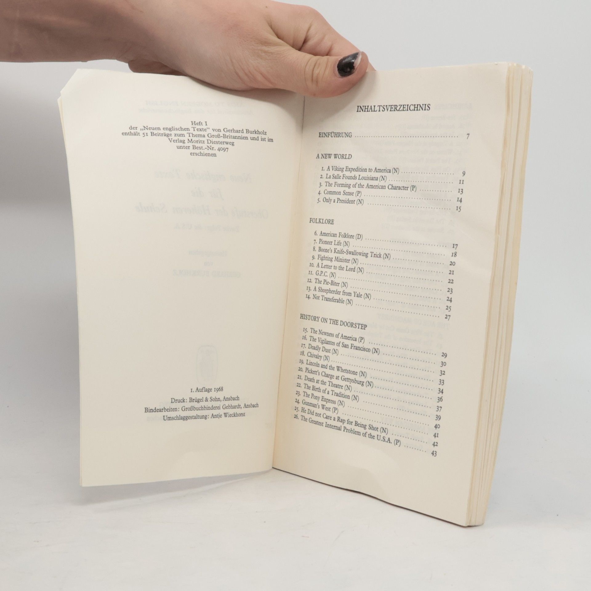 Gerhard Burkholz Heft I der „Neuen englischen Texte"