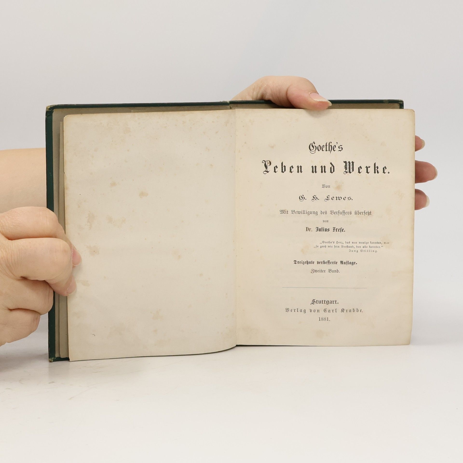 George Henry Lewes Goethe's Leben und Werke 2.