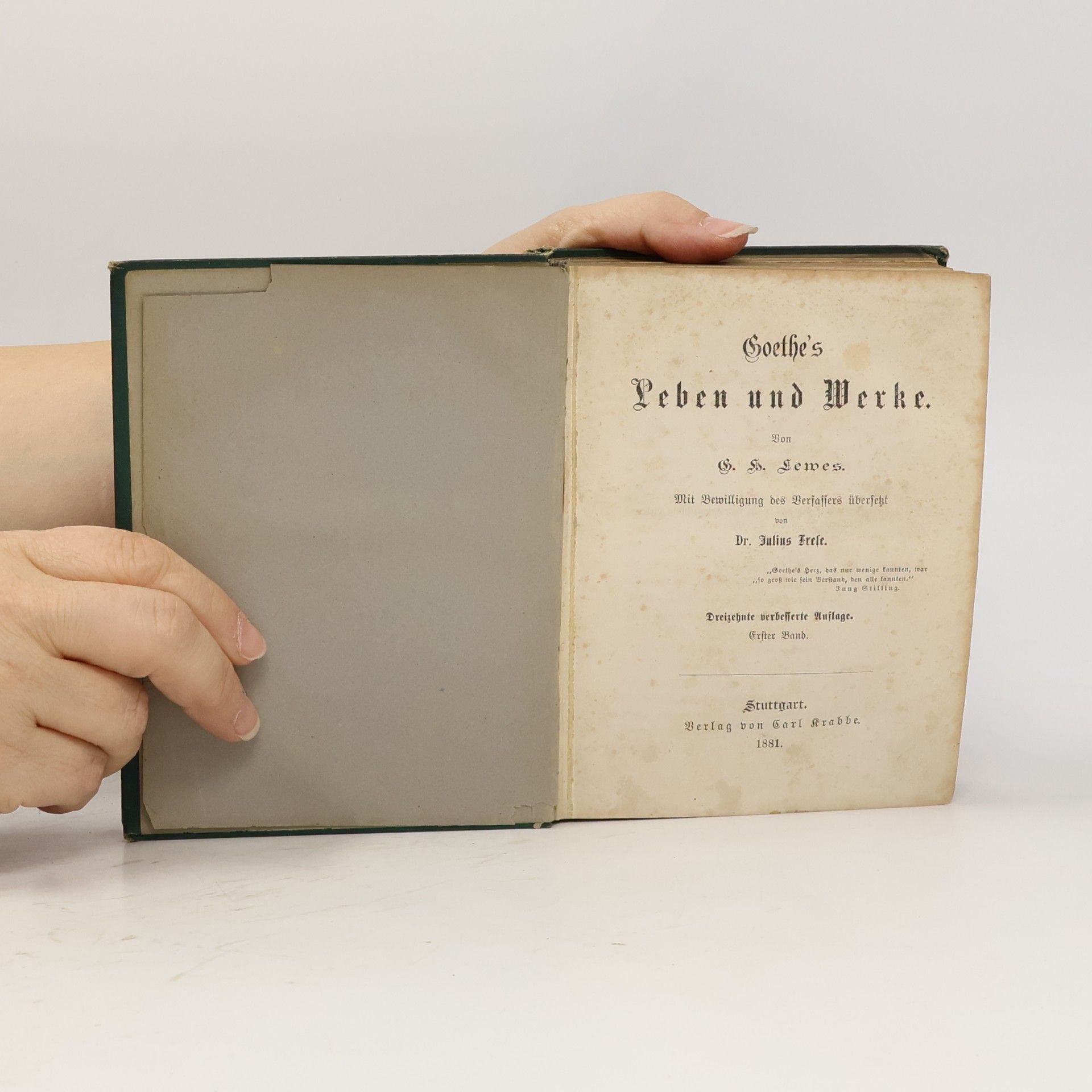 G. D. Lewes Goethe's Leben und Werke 1