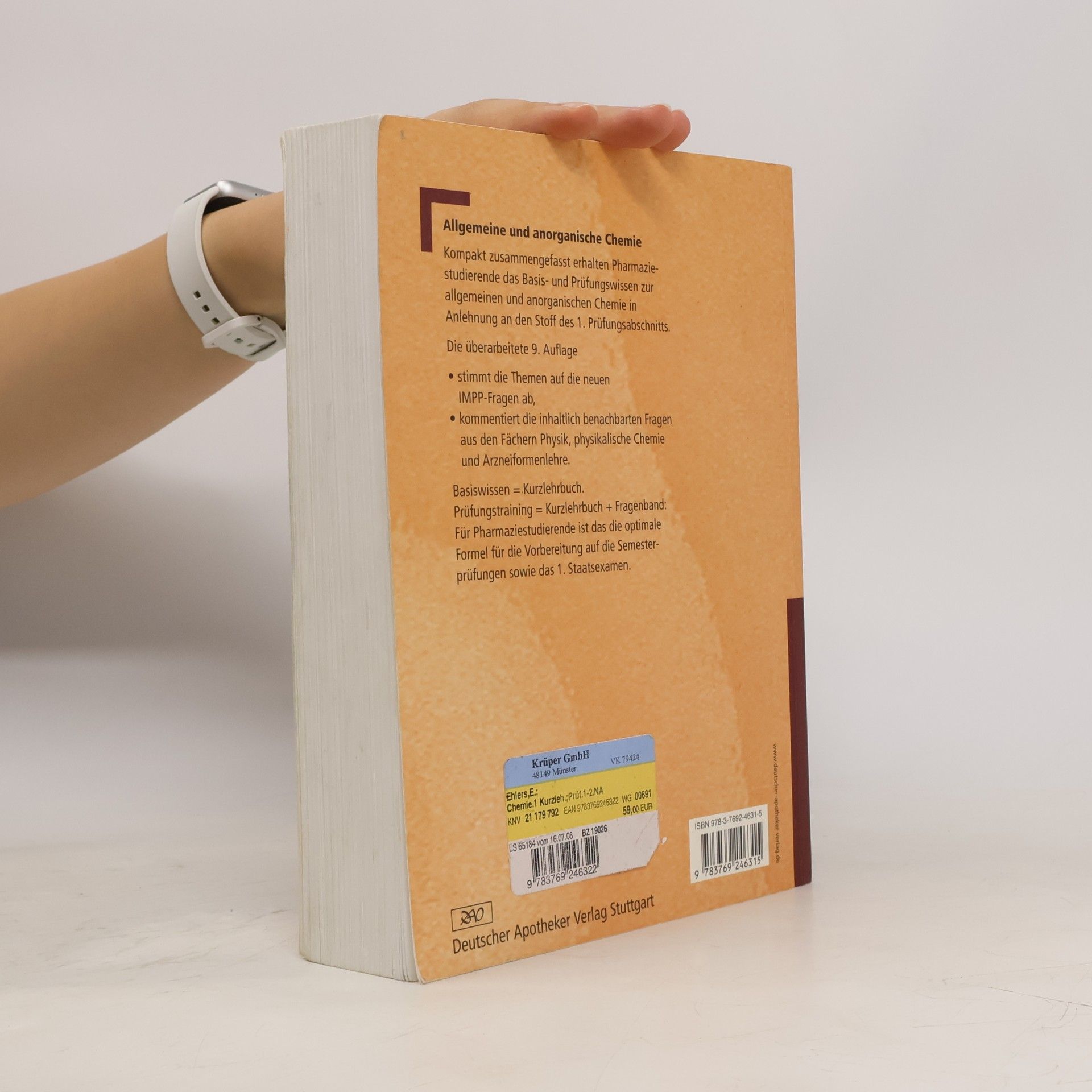 Eberhard Ehlers Chemie I : Kurzlehrbuch allgemeine und anorganische Chemie