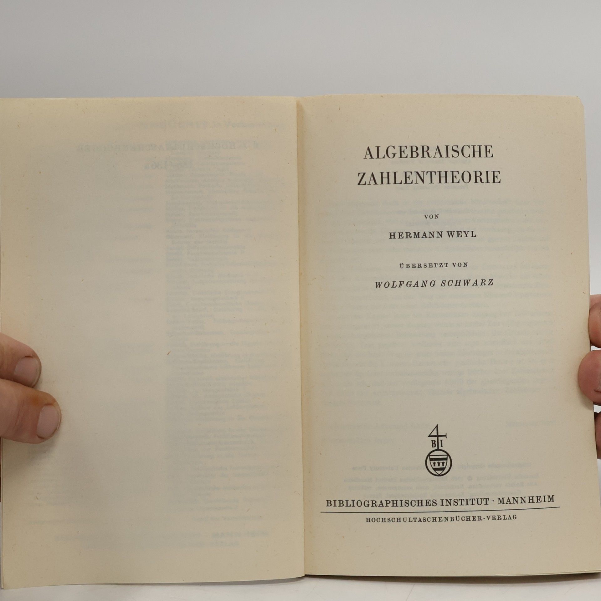 Hermann Weyl Algebraische Zahlentheorie