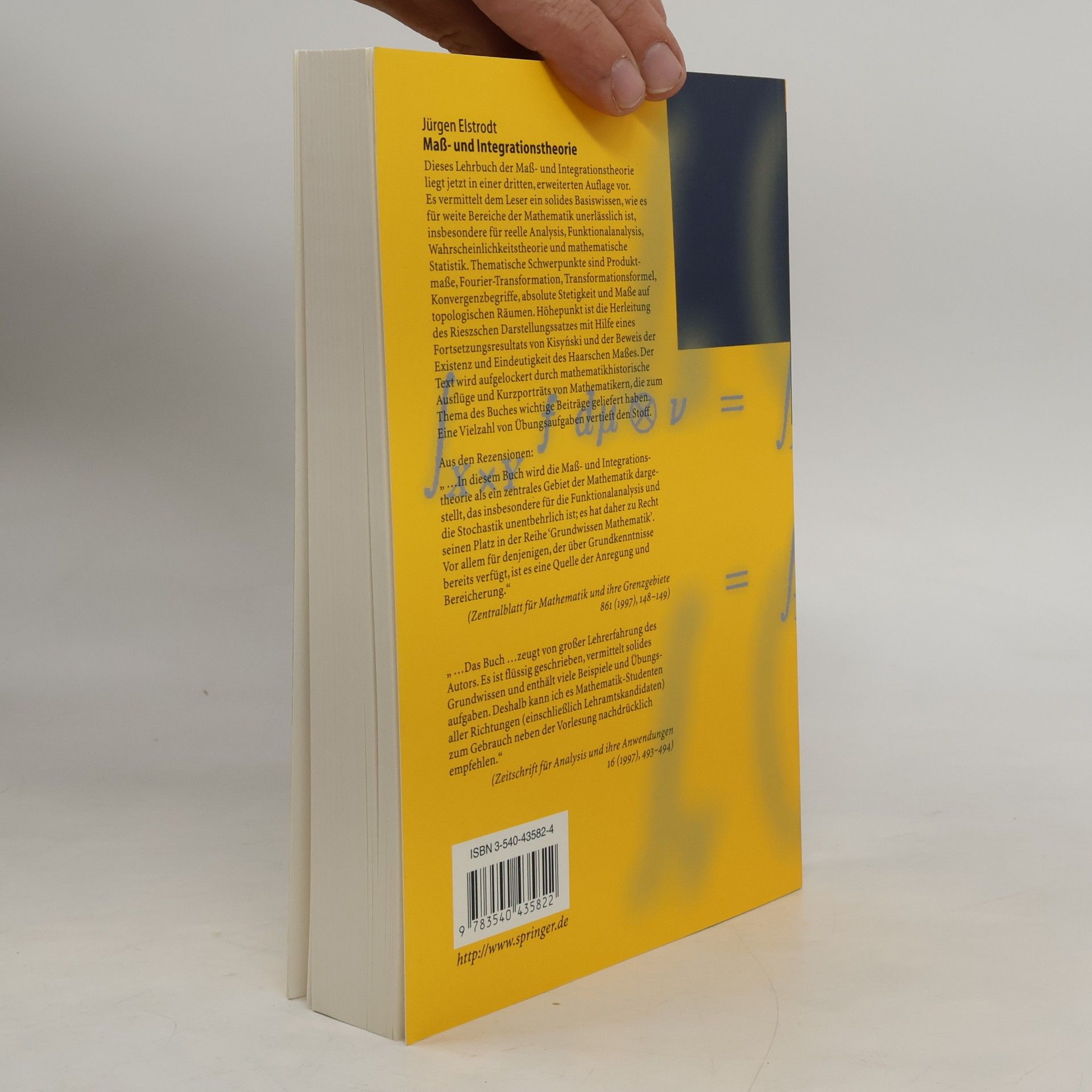 Jürgen Elstrodt Springer-Lehrbuch: Maß- und Integrationstheorie