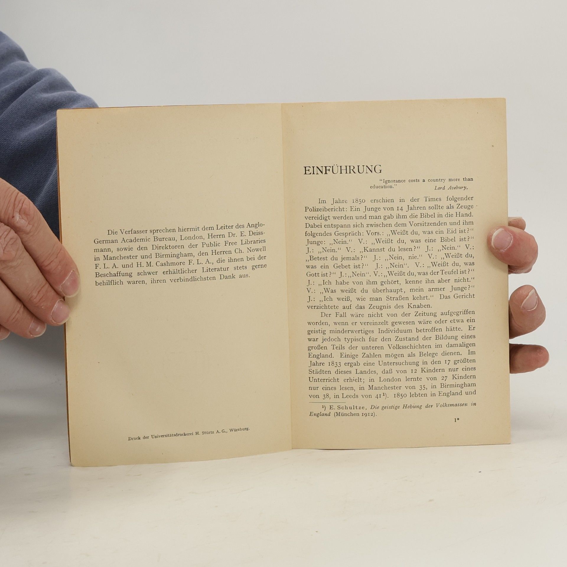 Josef Bausenwein Schulwesen und Erwachsenenbildung in England