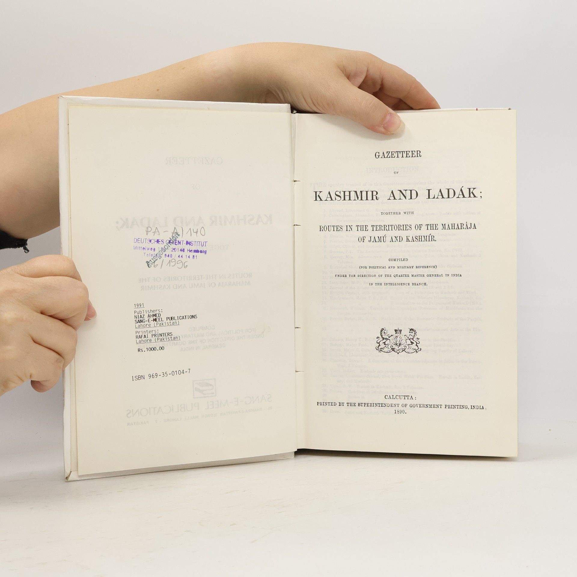 The Quarter Master General in India Gazetteer of Kashmir and Ladak
