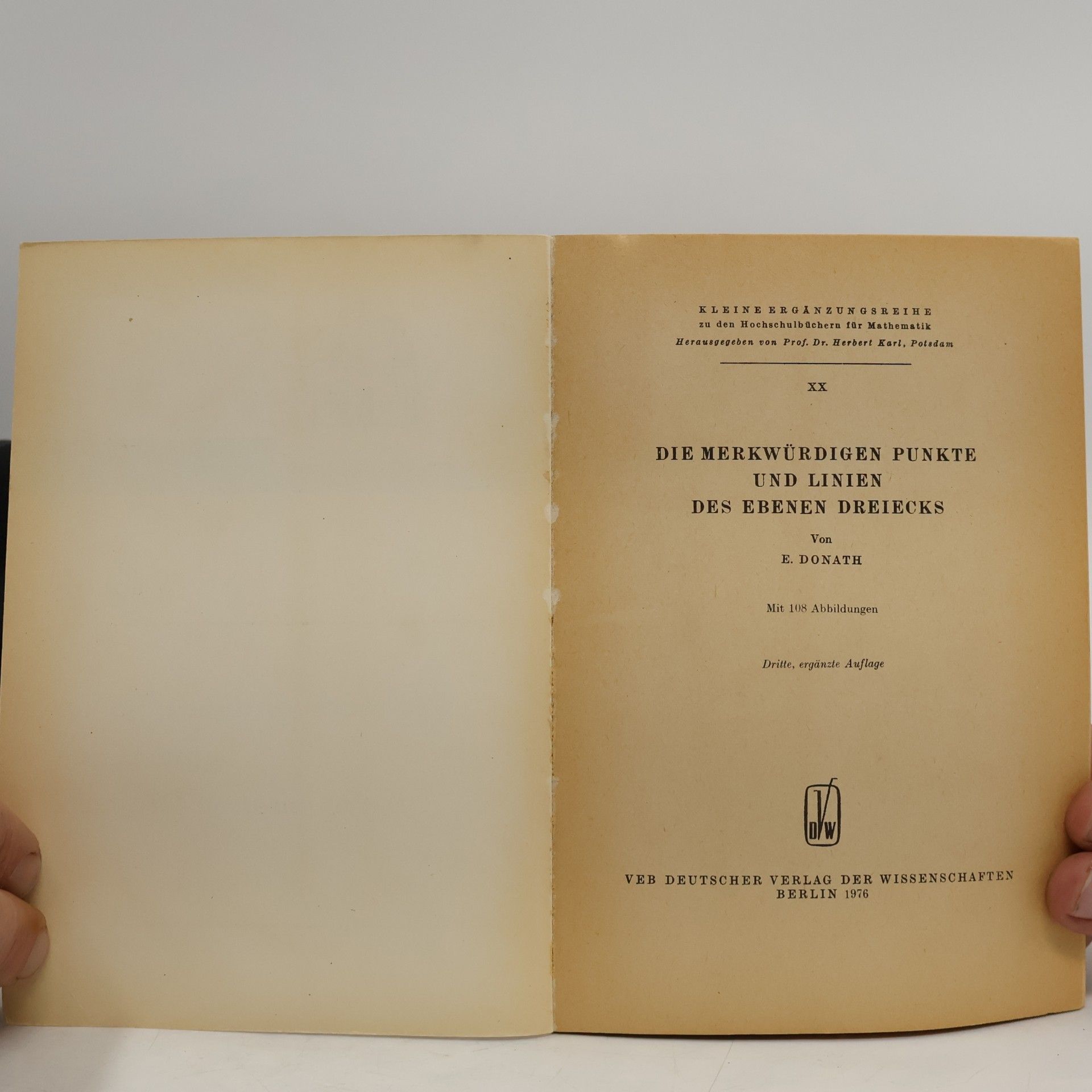 E. Donath Die merkwürdigen Punkte und Linien des ebenen Dreiecks