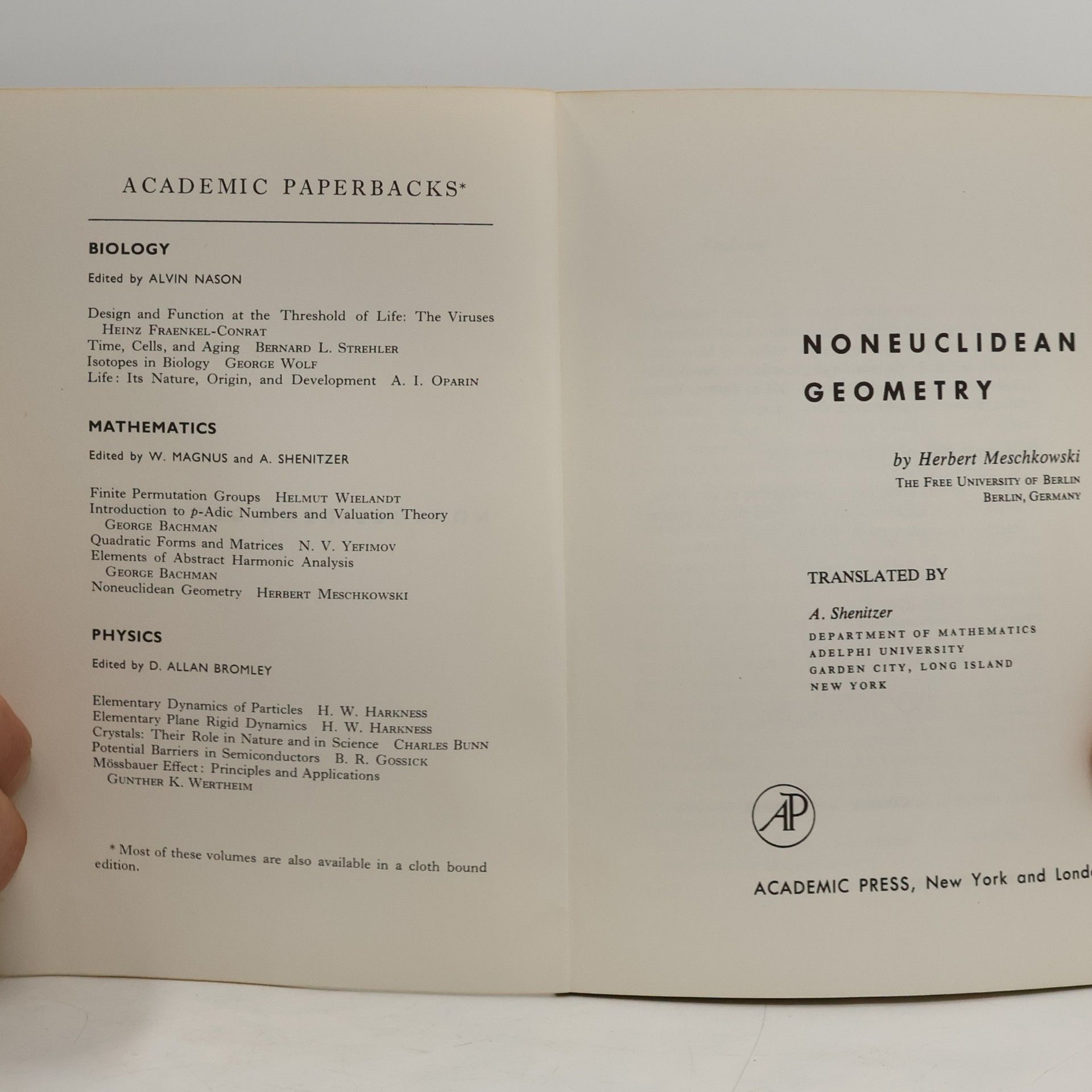 W. Magnus Noneuclidean Geometry