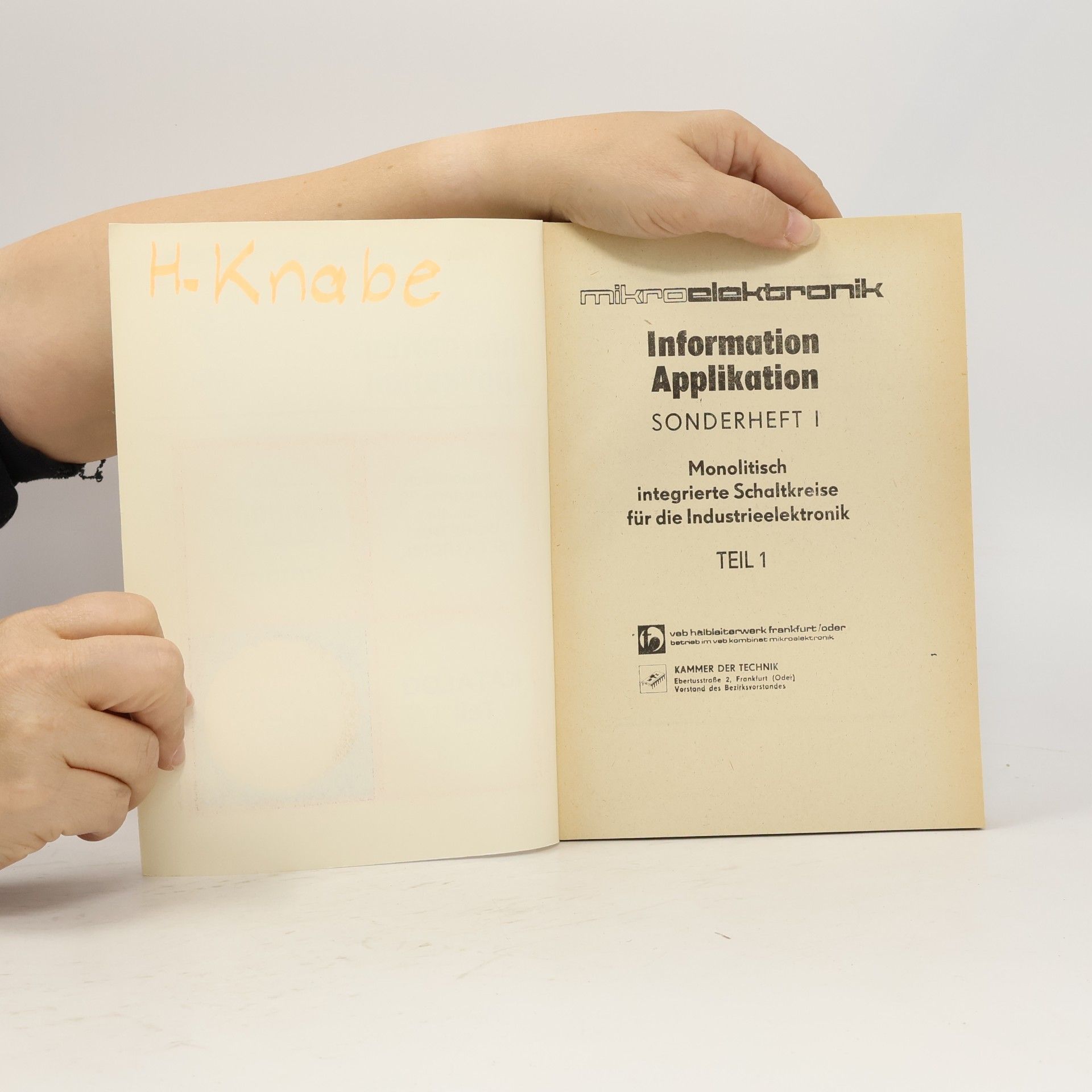 Various authors Information Applikation Teil I. Heft I.