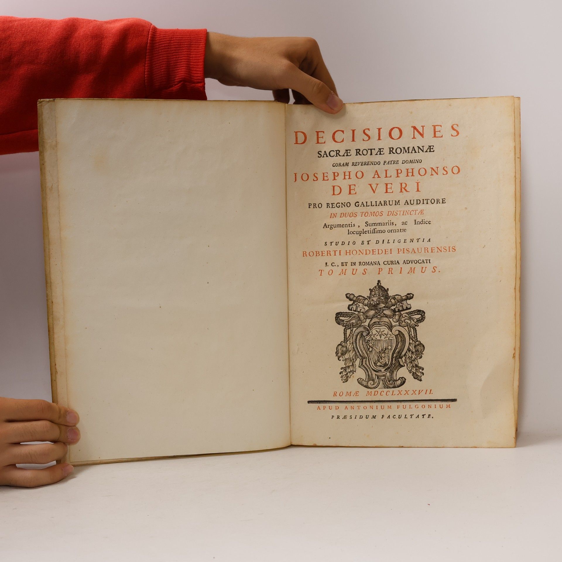 Josepho Alphonso de Veri Decisiones Sacræ Rotæ Romanæ. Tomus Primus