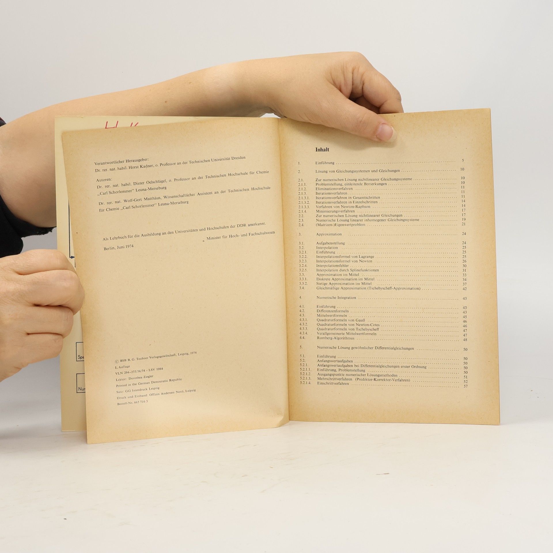 Wolf-Gert Matthäus Mathematik. Numerische Methoden 18