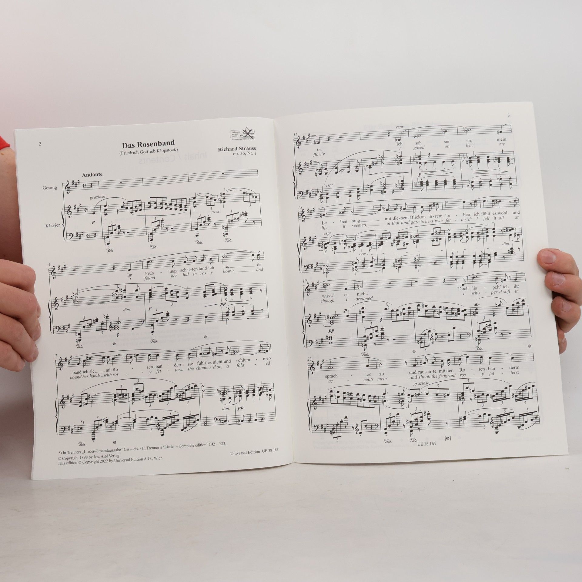 Richard Strauss Vier Lieder für hohe Singstimme mit Klavierbegleitung op. 36