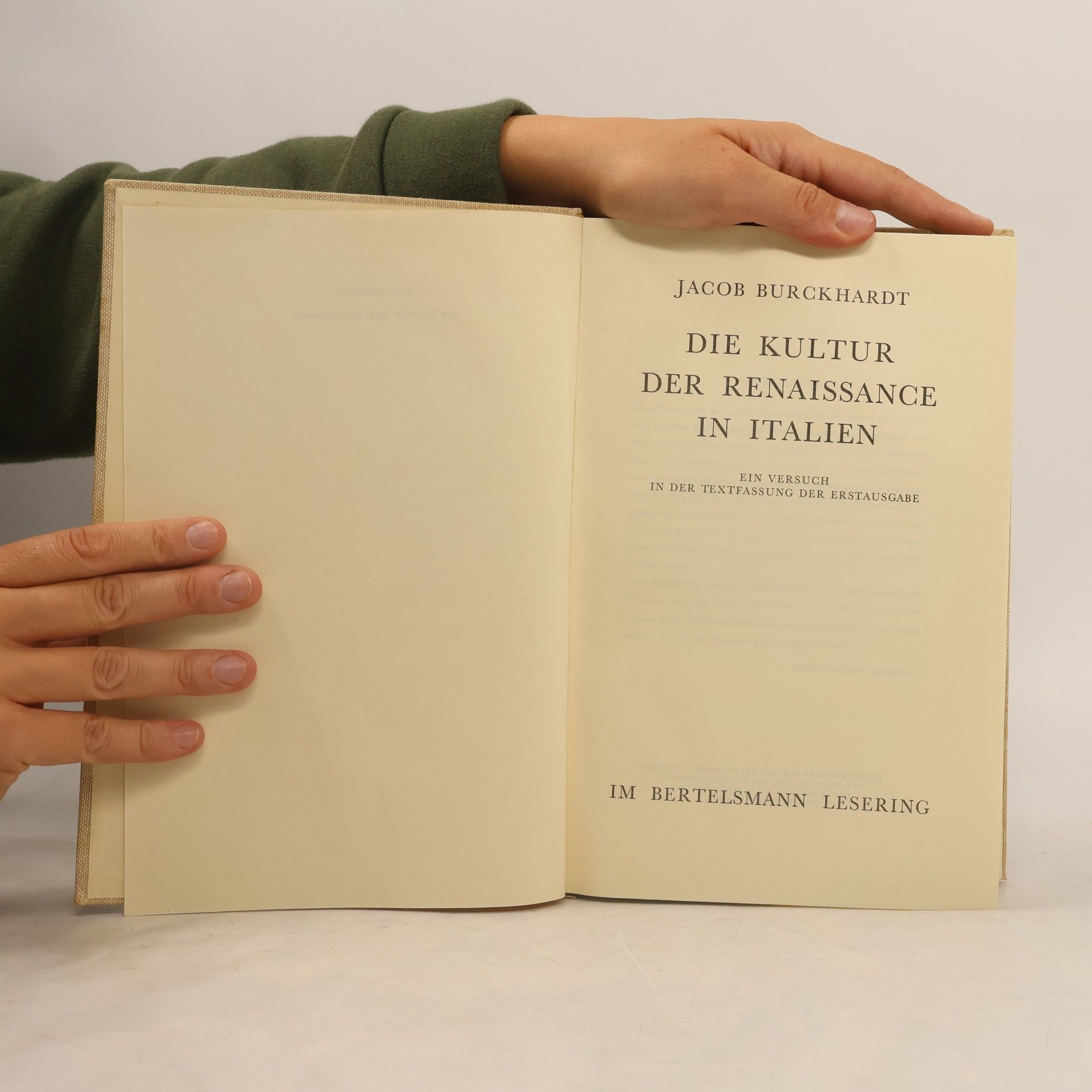 Jacob Burckhardt Die Kultur der Renaissance in Italien