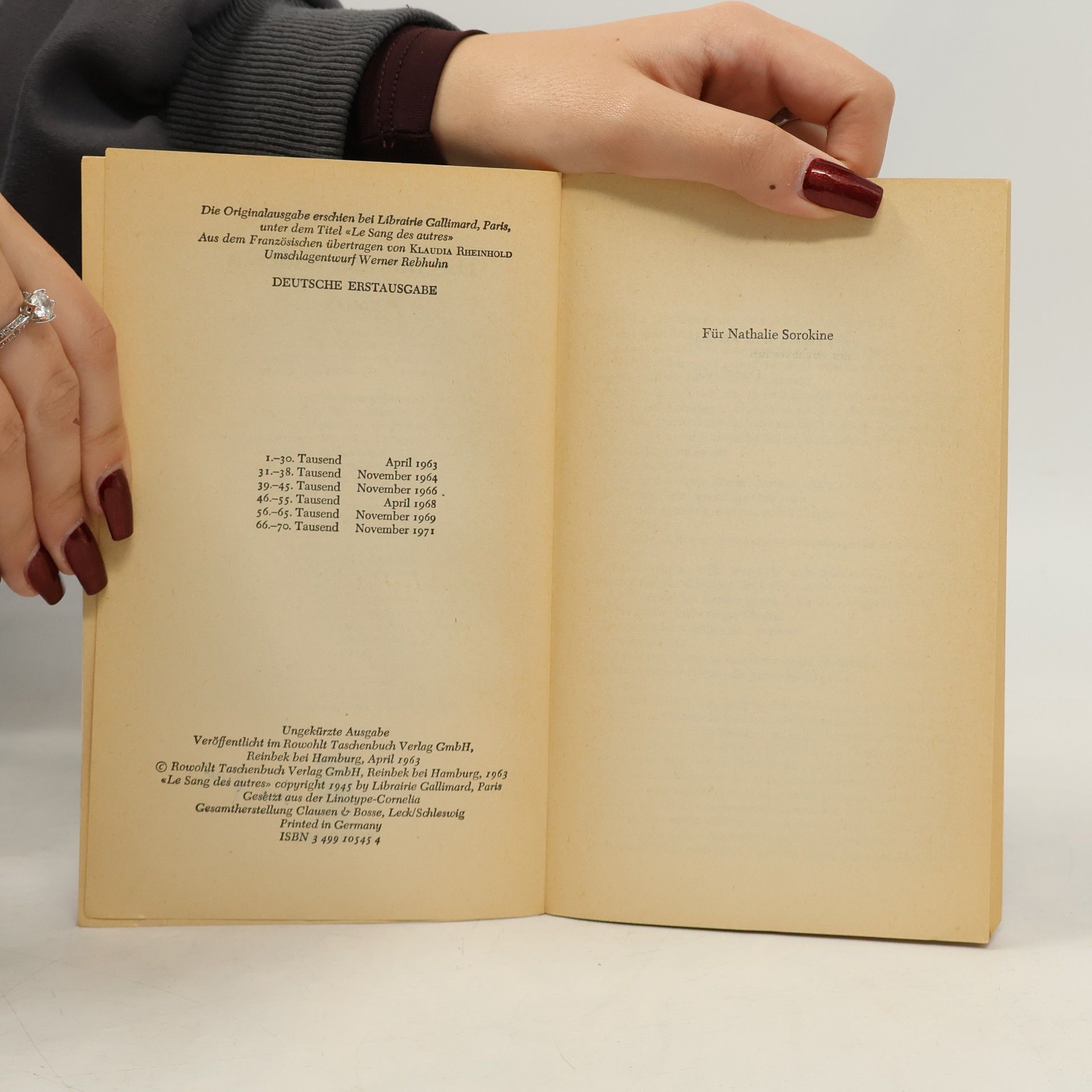 Simone de Beauvoir Das Blut der anderen