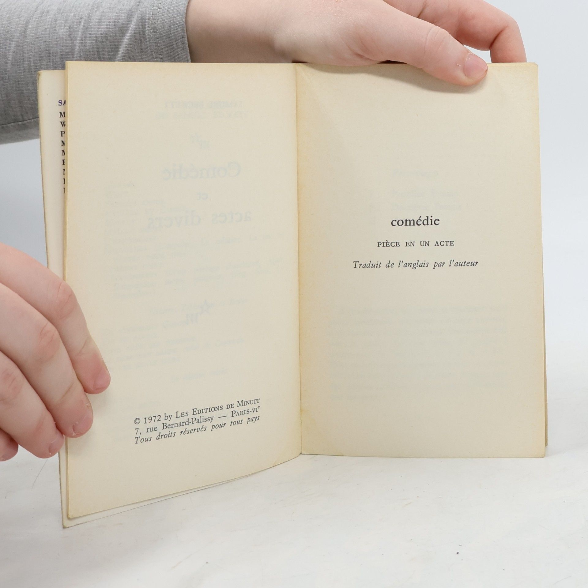 Samuel Beckett Comédie et actes divers