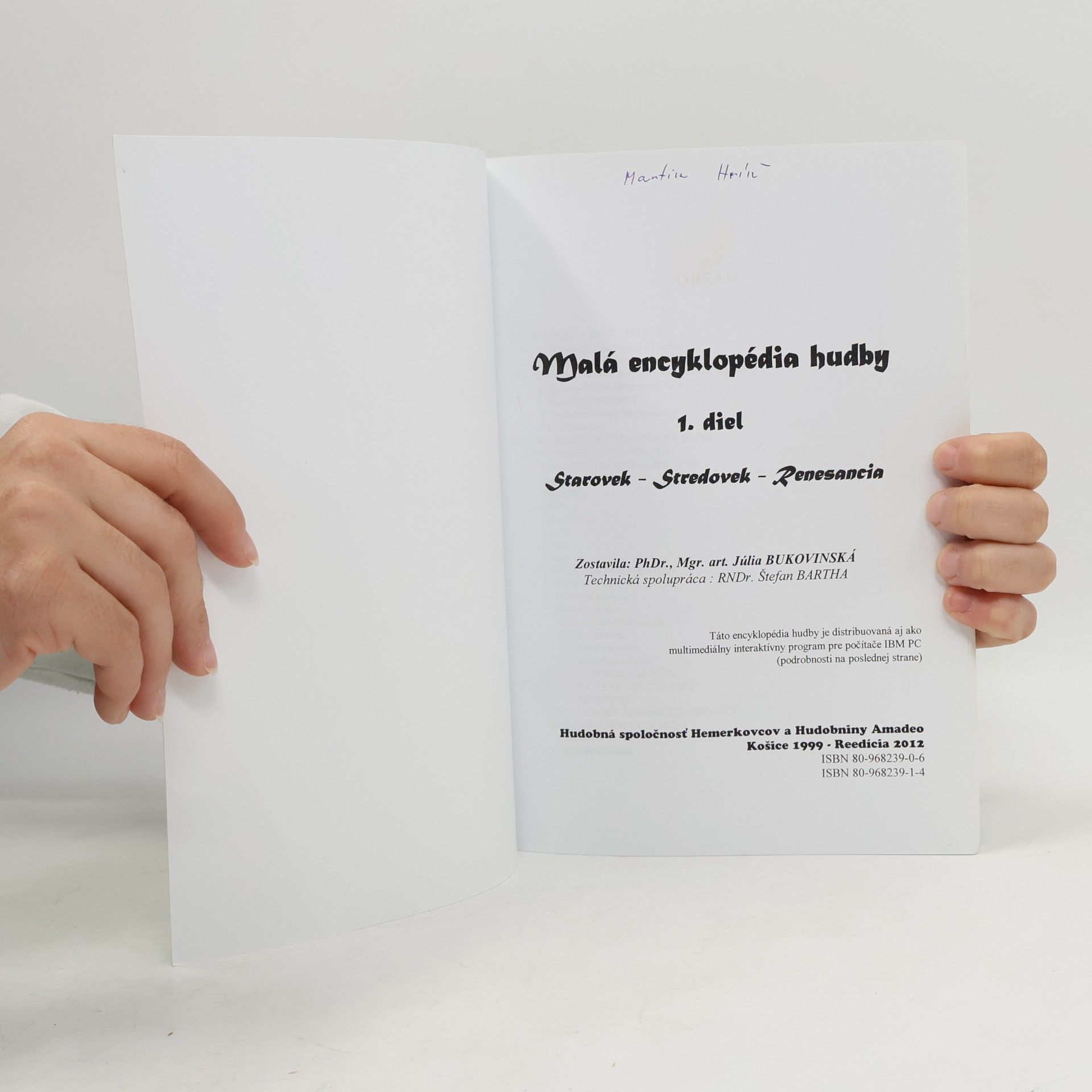 Júlia Bukovinská Malá encyklopédia hudby 1. diel