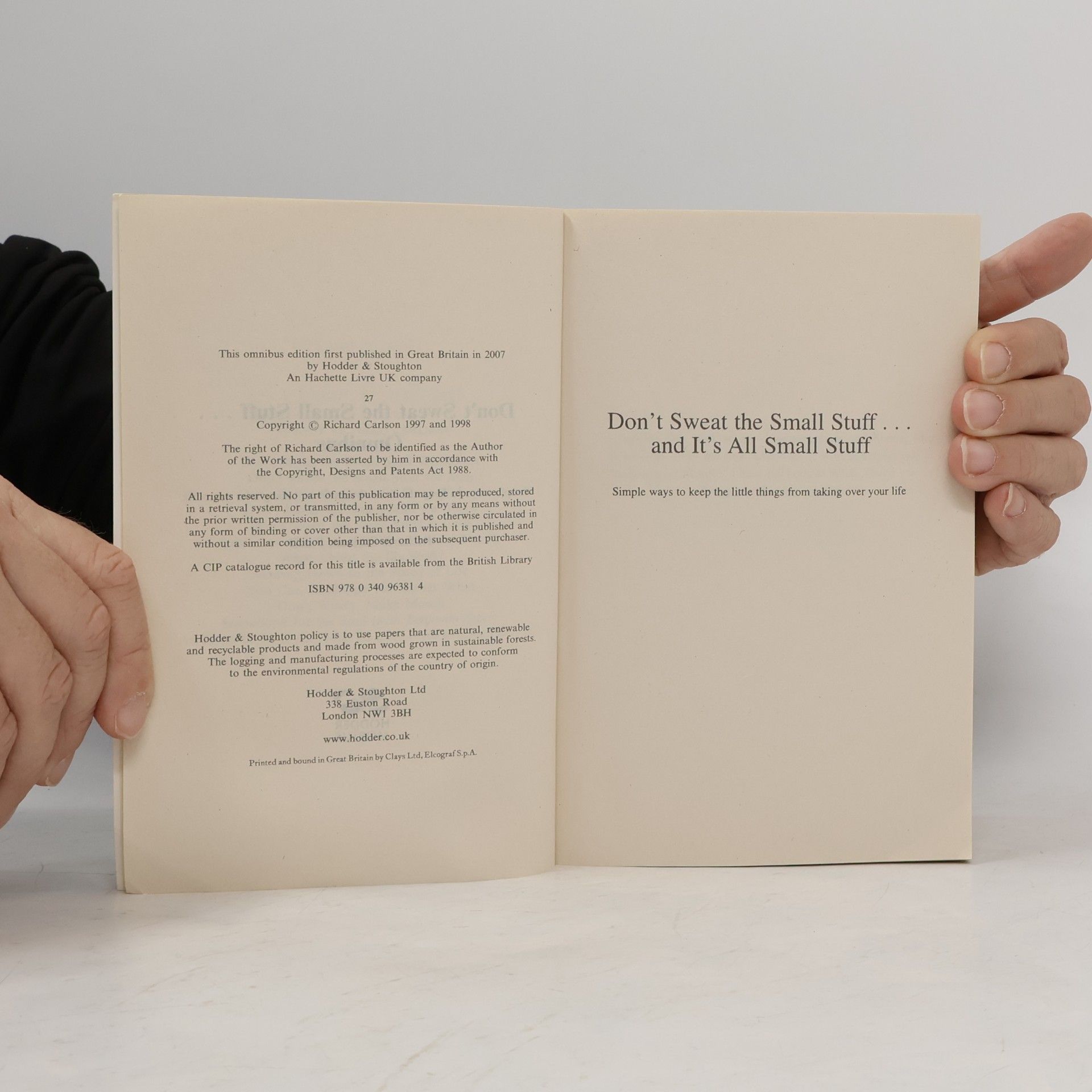 Richard Carlson Don't Sweat the Small Stuff... Omnibus