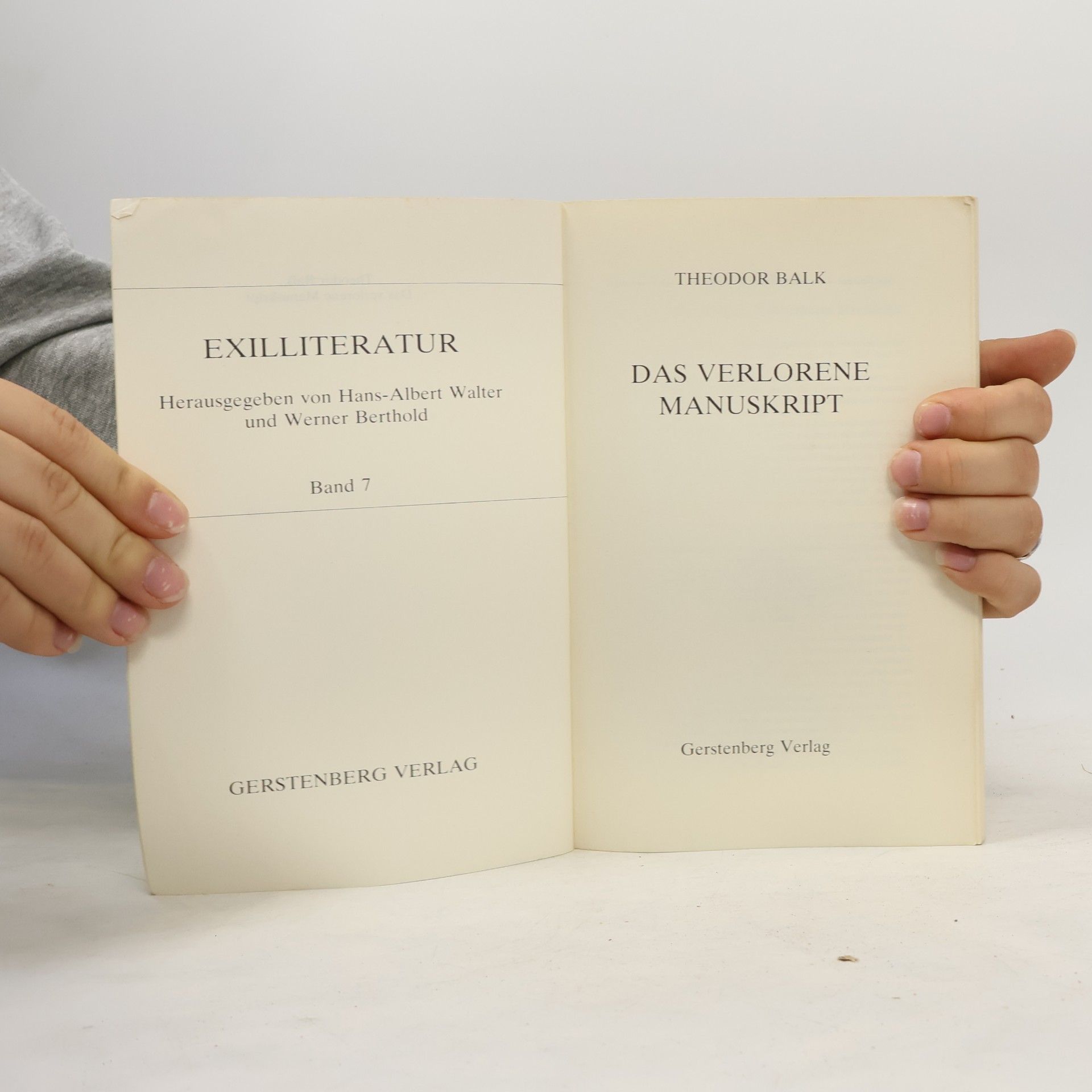 Theodor Balk Das verlorene Manuskript