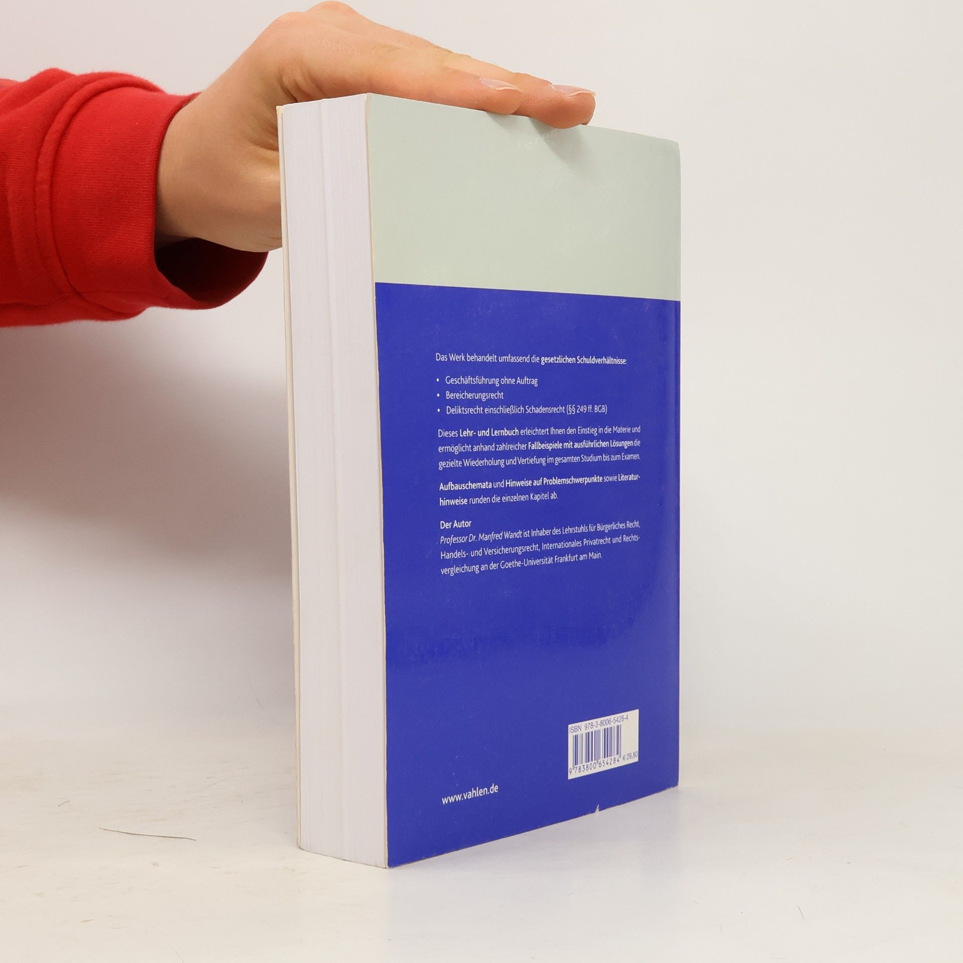 Manfred Wandt Vahlen Jura Lehrbuch: Gesetzliche Schuldverhältnisse - 8. Auflage