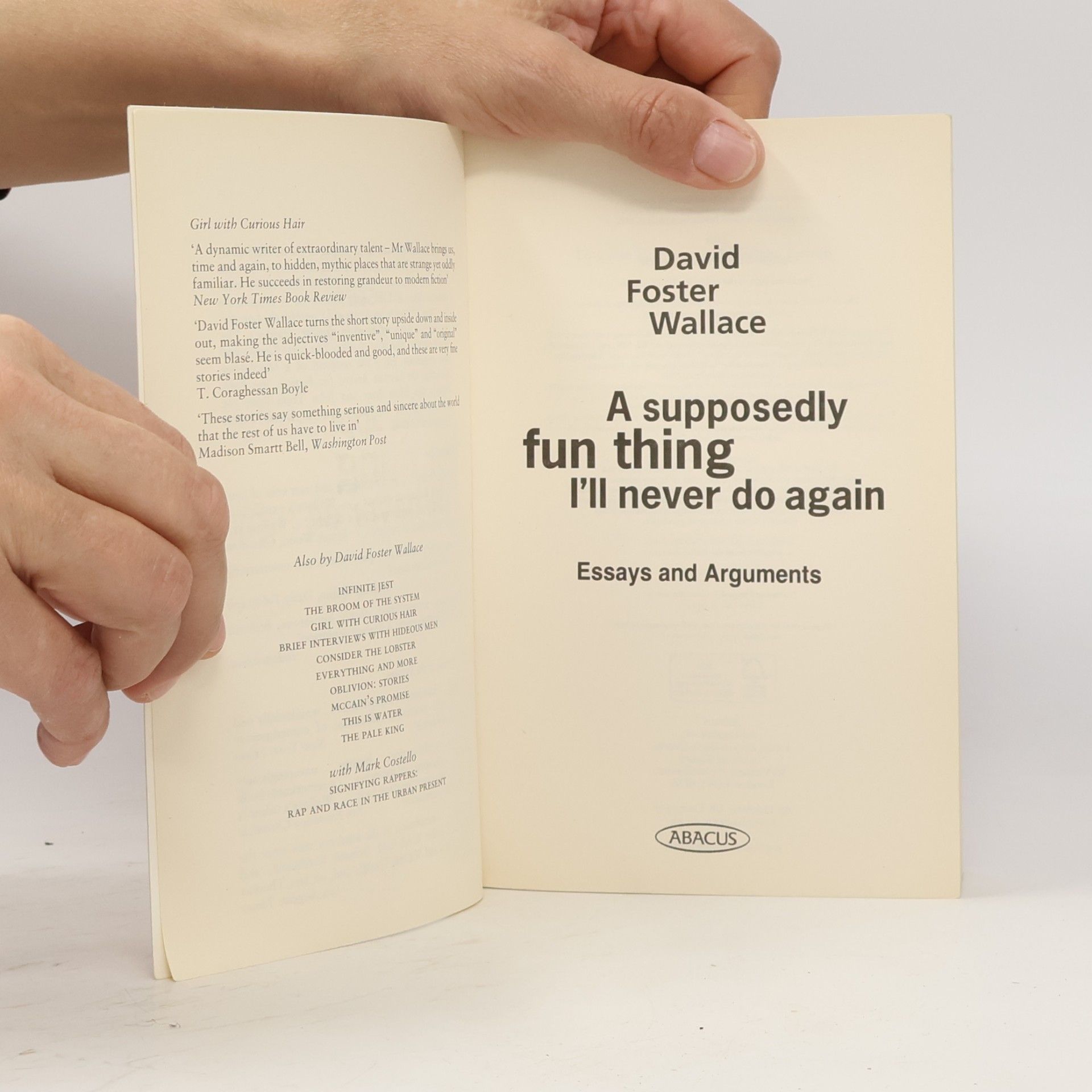 David Foster Wallace A Supposedly Fun Thing I'll Never Do Again