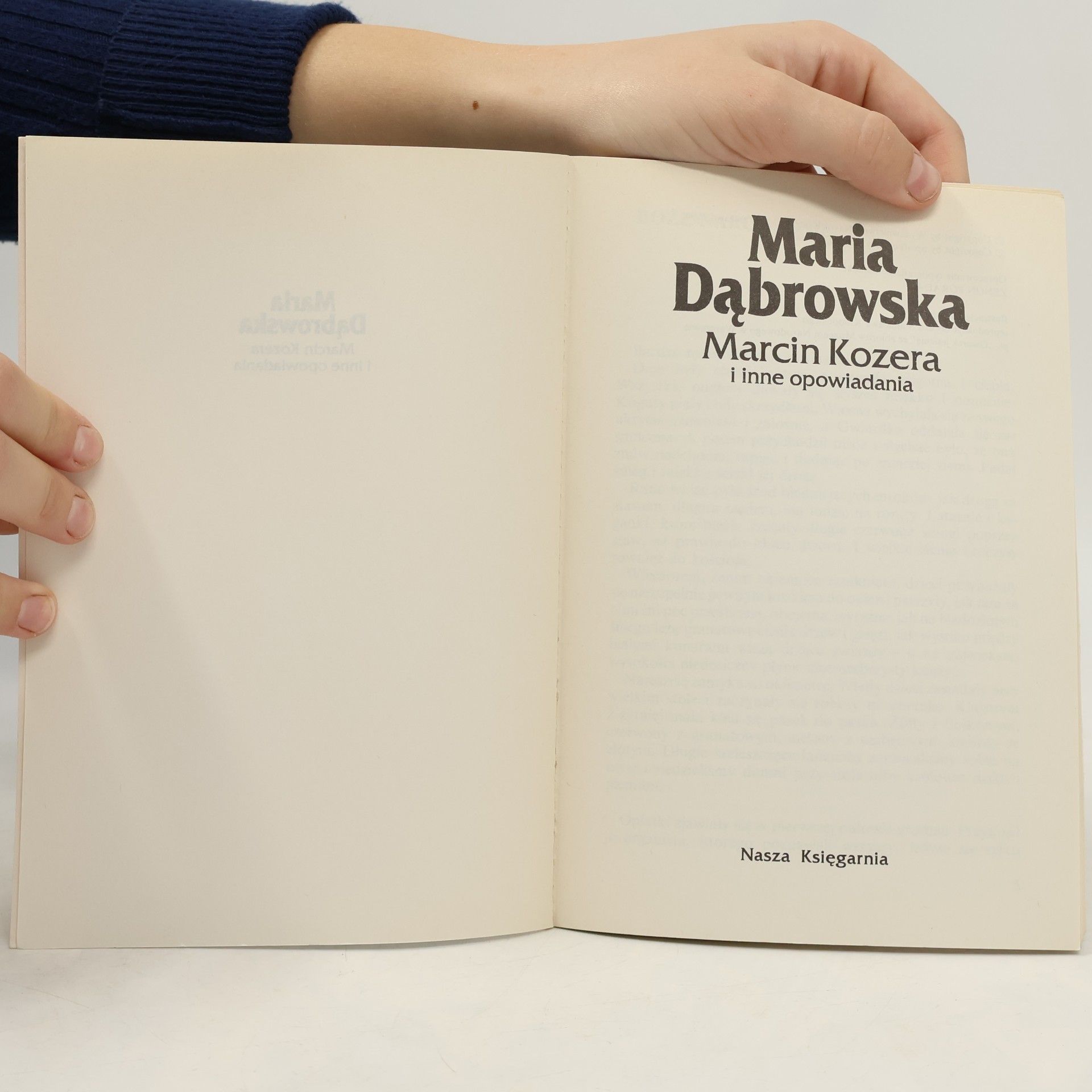 Maria Dąbrowska Marcin Kozera i inne opowiadania