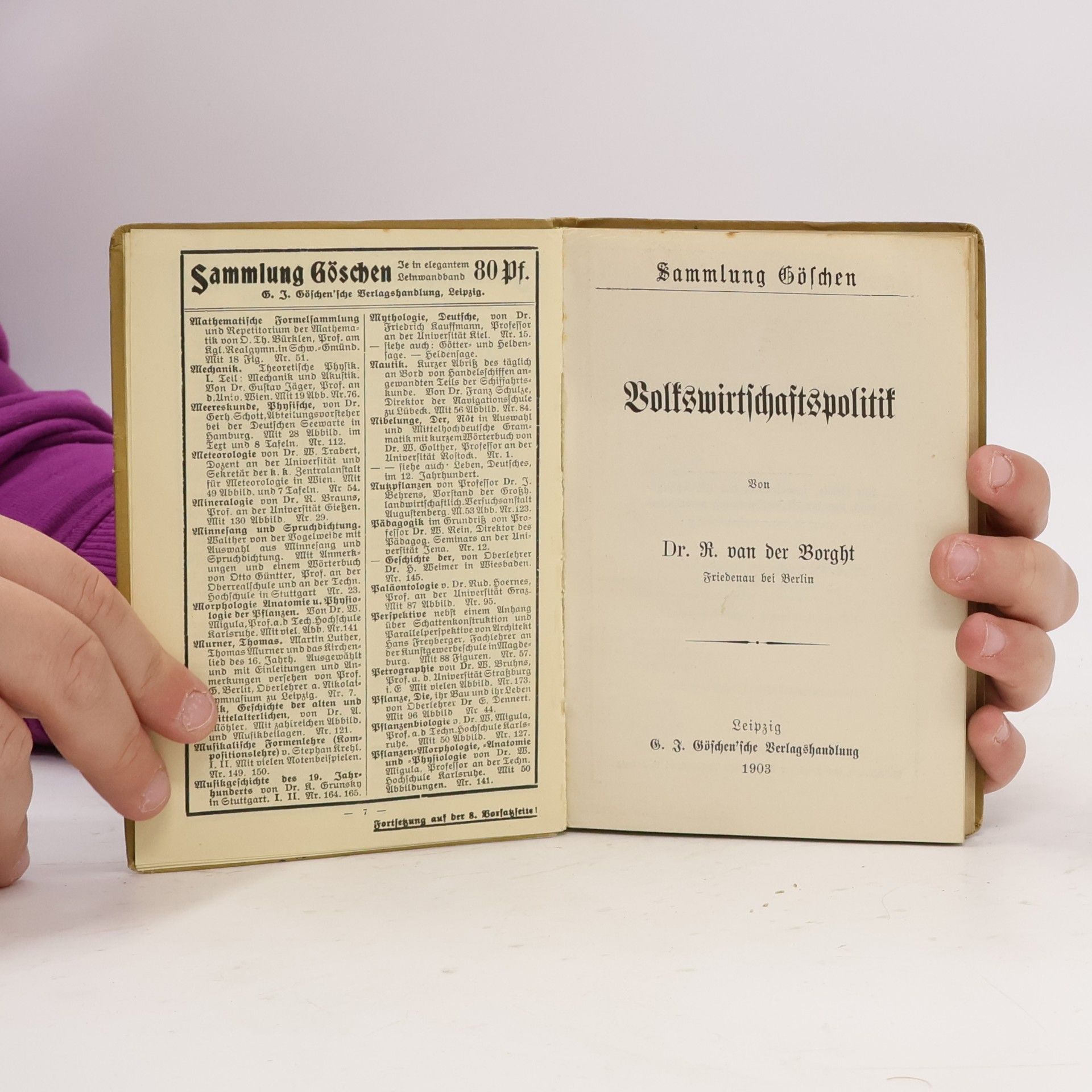 R. Van Der Borght Volkswirthschaftspolitik