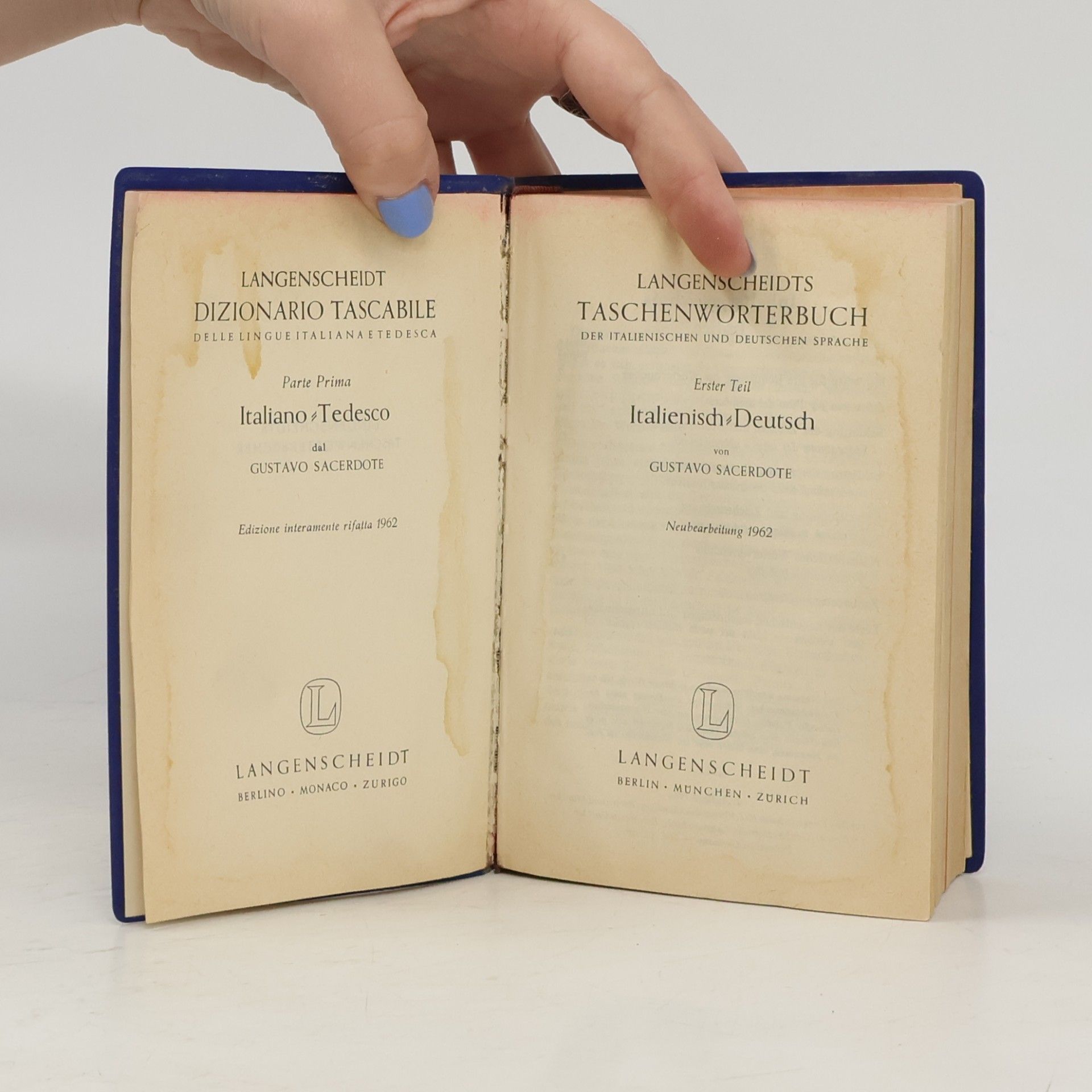 Gustavo Sacerdote Langenscheidts Taschen-Wörterbücher