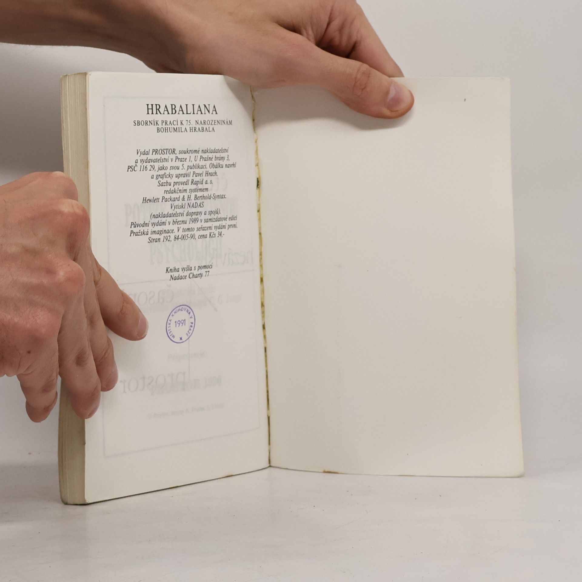 Collectif d'auteurs Hrabaliana. Sborník prací k 75. narozeninám Bohumila Hrabala