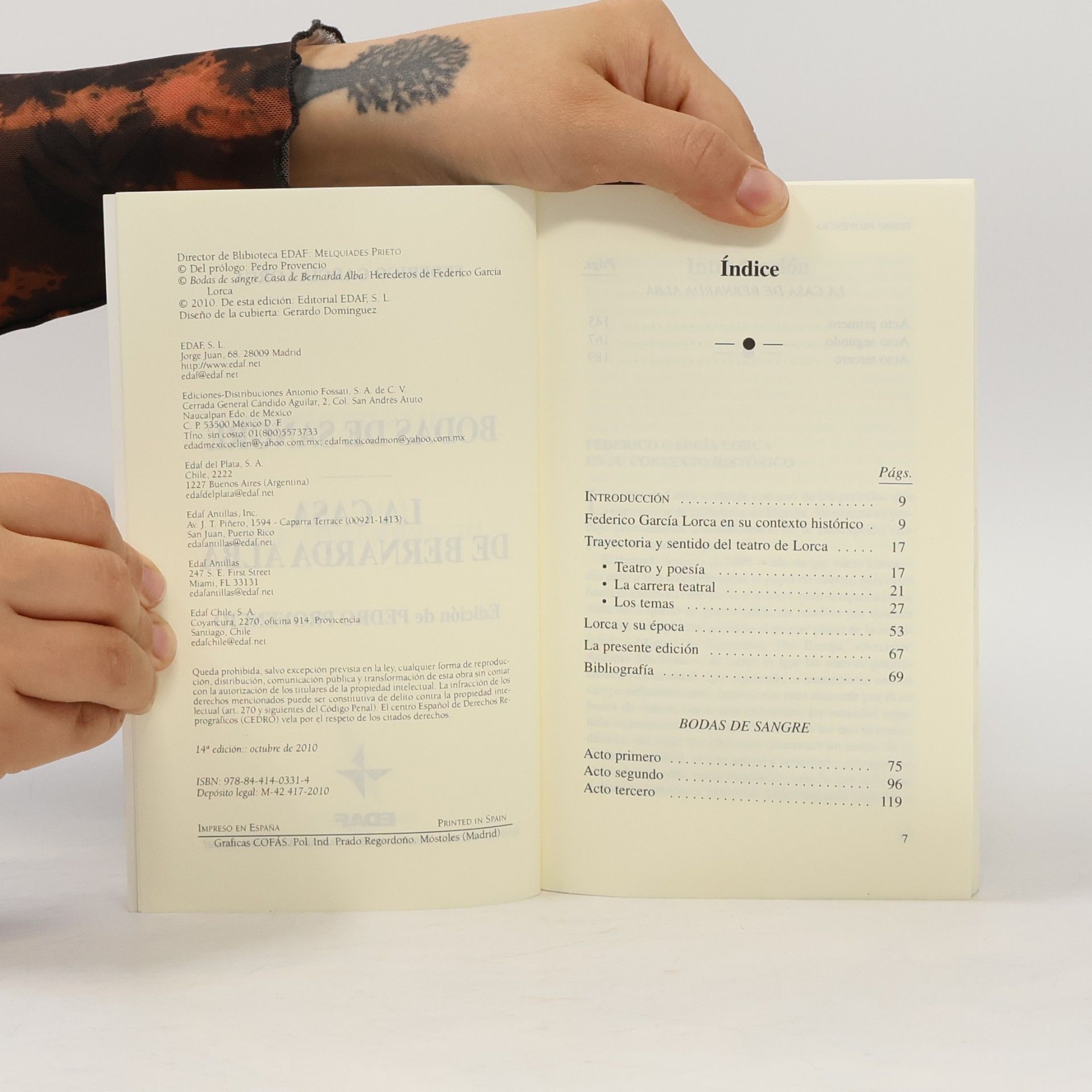 Federico García Lorca Biblioteca Edaf - 227: Bodas de Sangre. La casa de Bernarda Alba