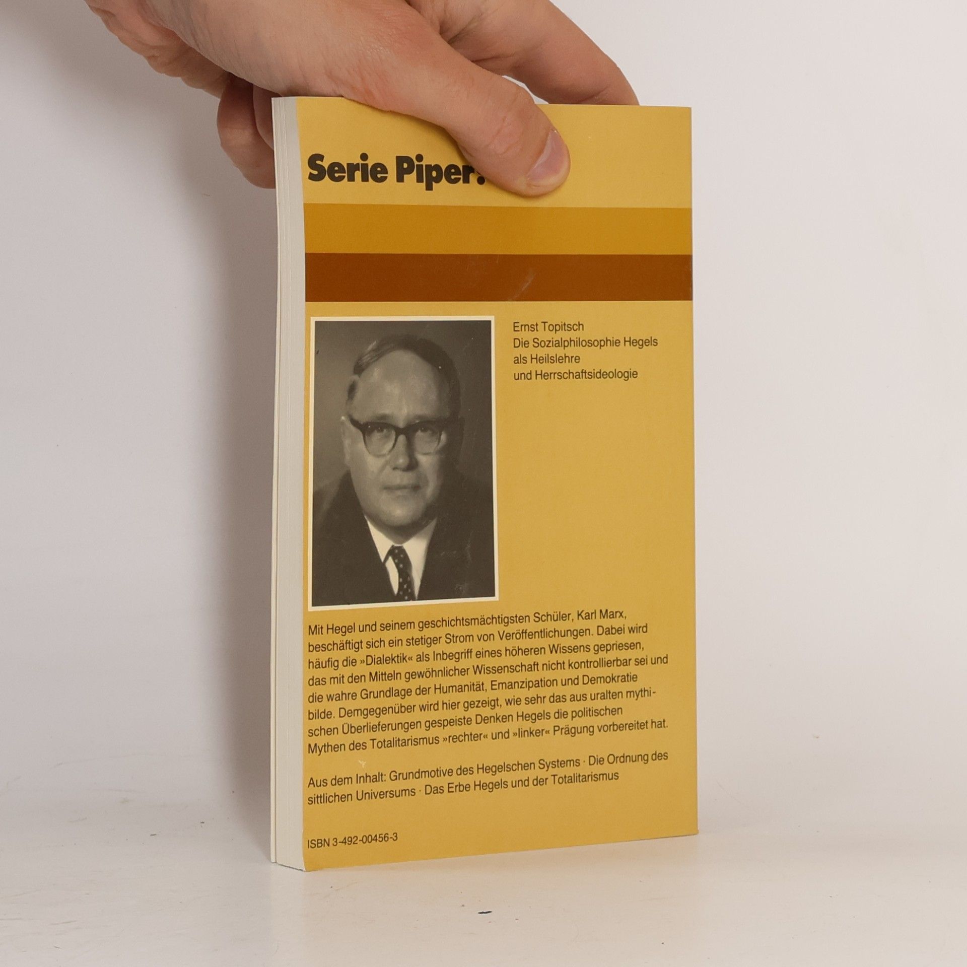 Ernst Topitsch Serie Piper - 156: Die Sozialphilosophie Hegels als Heilslehre und Herrschaftsideologie