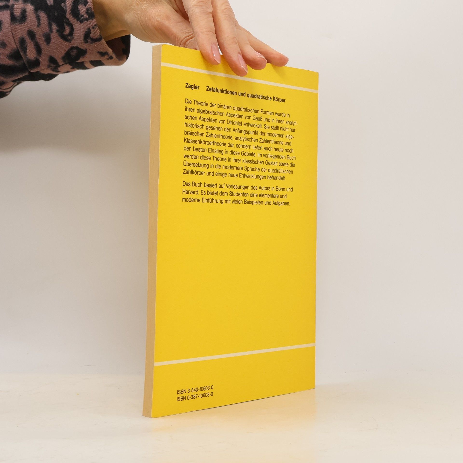 Don B. Zagier Hochschultext: Zetafunktionen und quadratische Körper