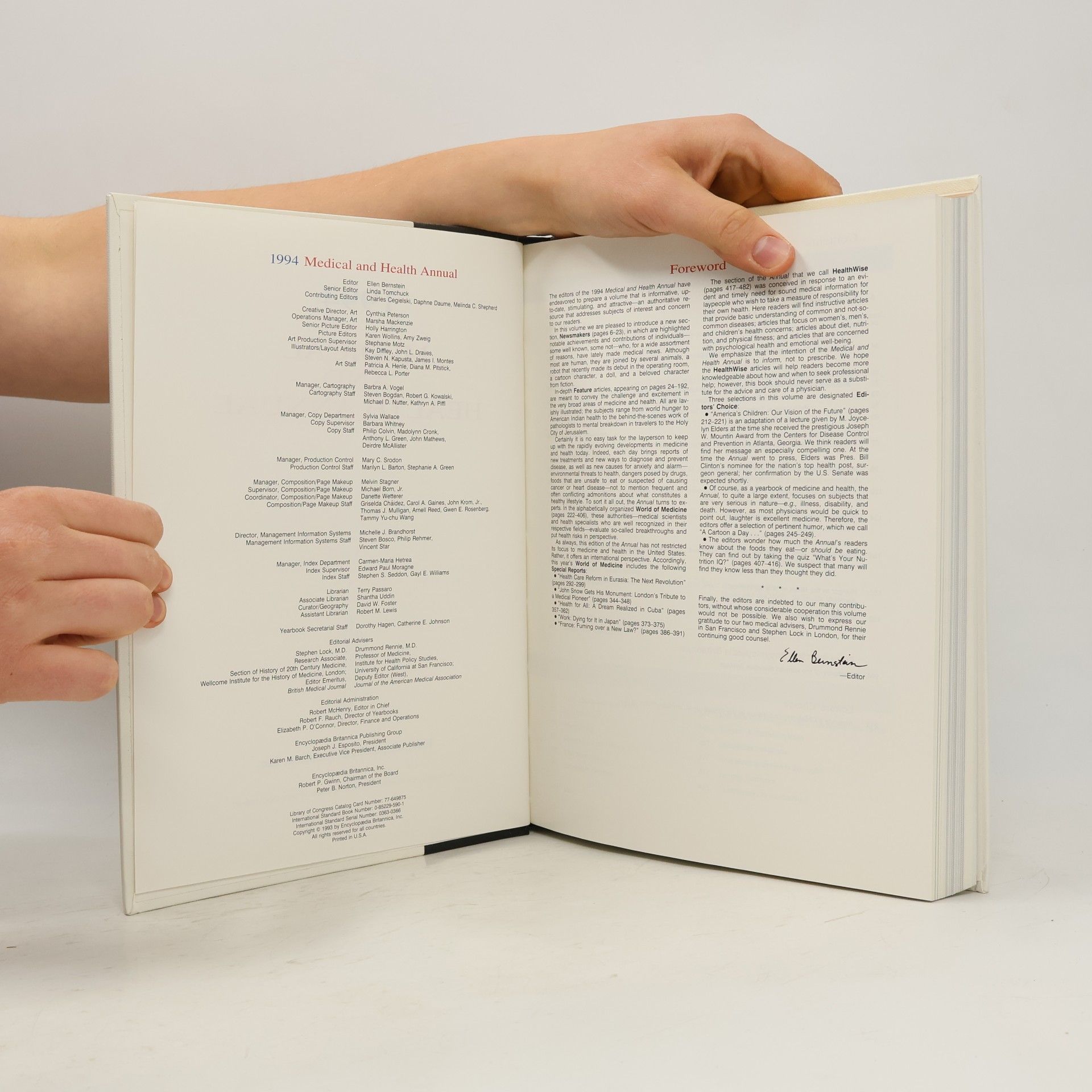 Ellen Bernstein Britannica Medical And Health Annual