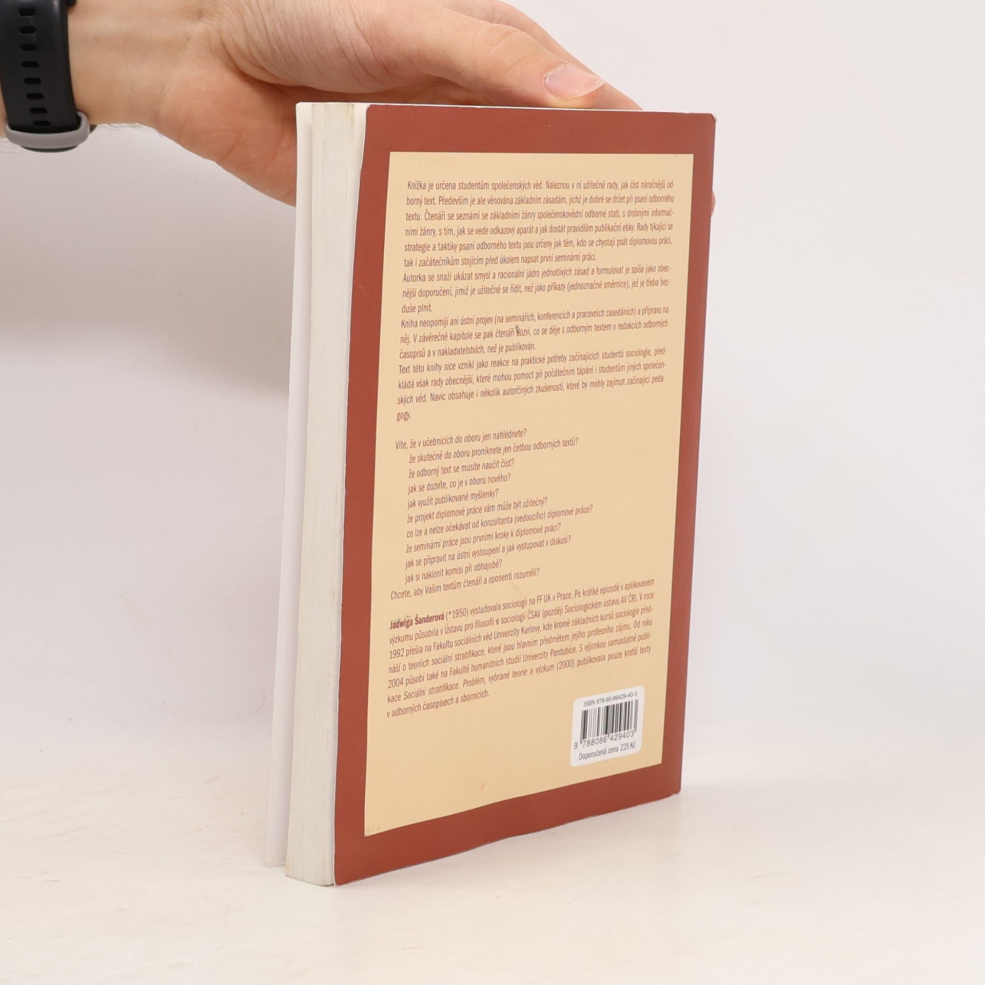 Jadwiga Šanderová Jak číst a psát odborný text ve společenských vědách. Několik zásad pro začátečníky