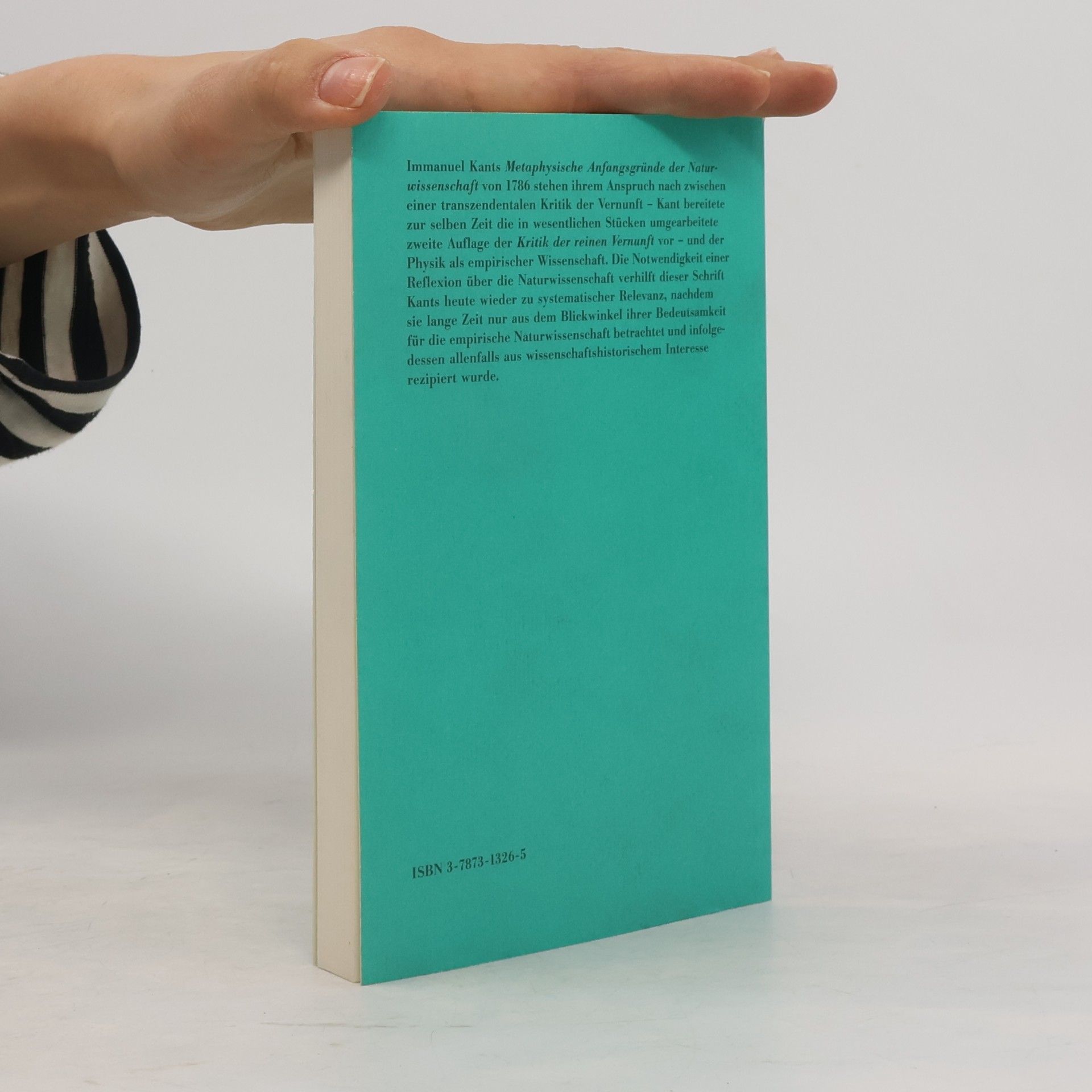 Immanuel Kant Philosophische Bibliothek - 508: Metaphysische Anfangsgründe der Naturwissenschaft