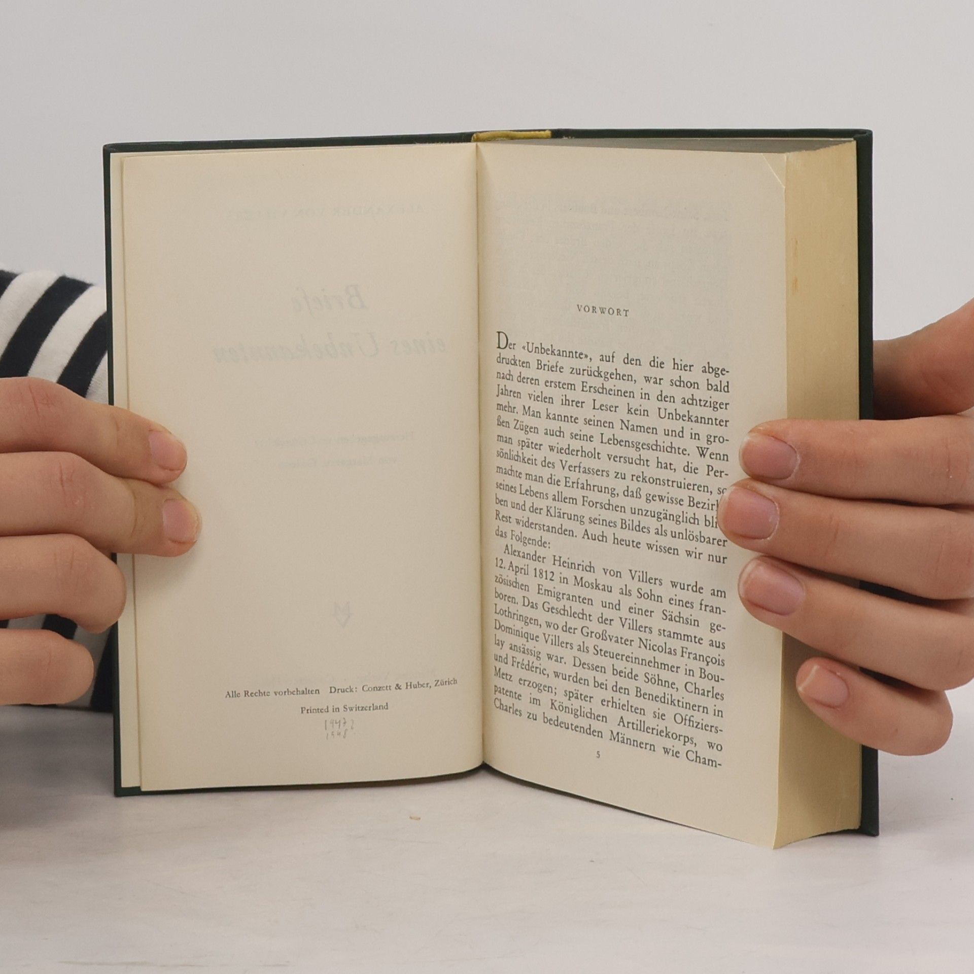Alexander Villers Briefe eines Unbekannten