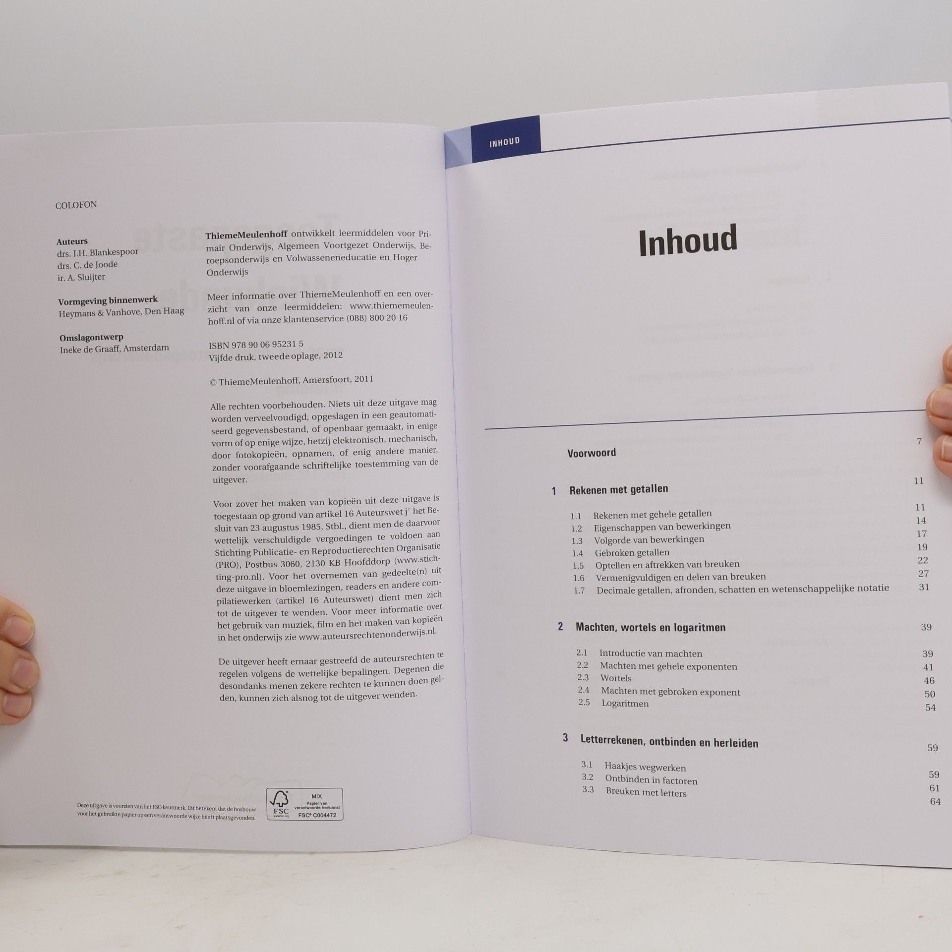 Jan Blankespoor Toegepaste wiskunde voor het hoger beroepsonderwijs - 5e herziene Druk