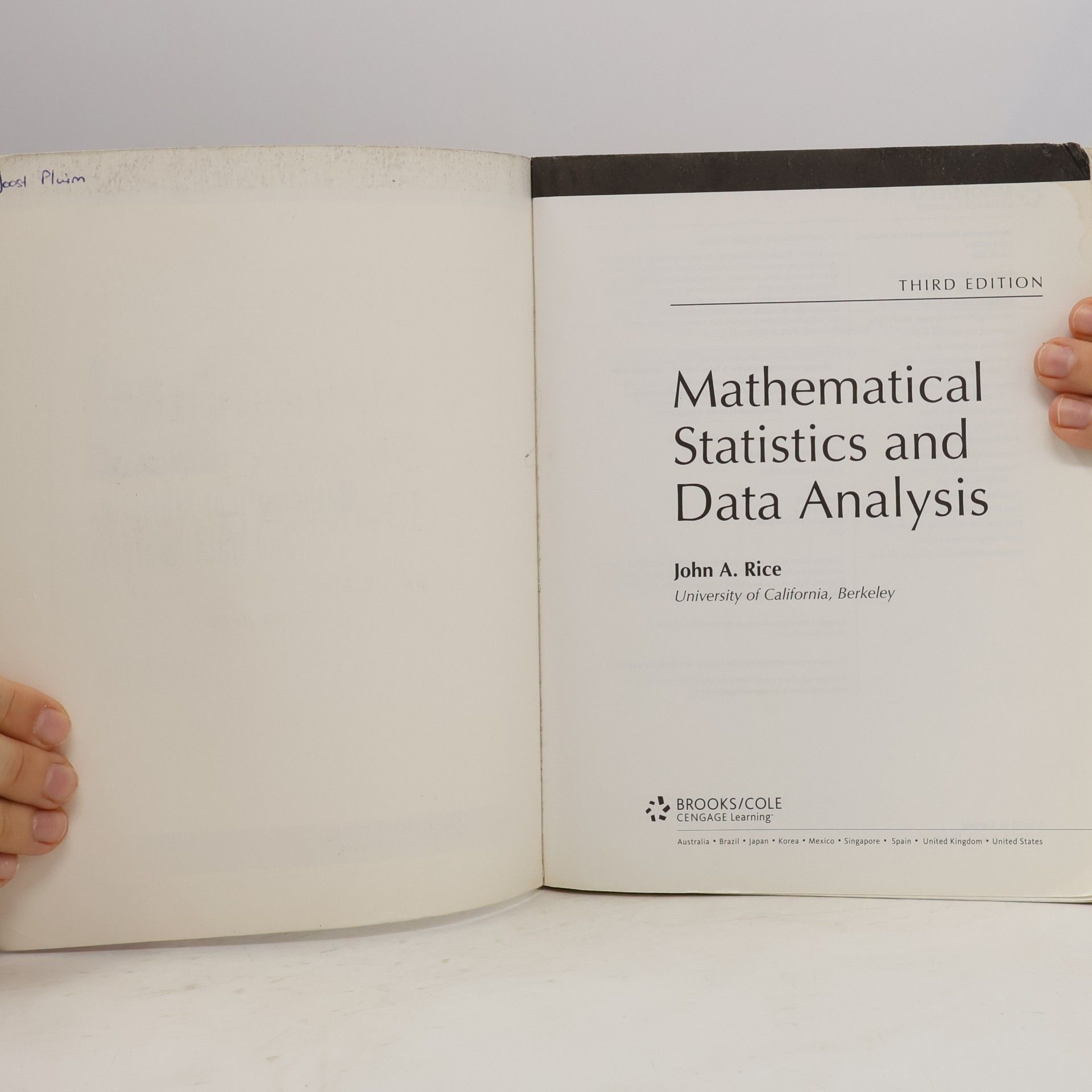 John A. Rice Mathematical Statistics and Data Analysis