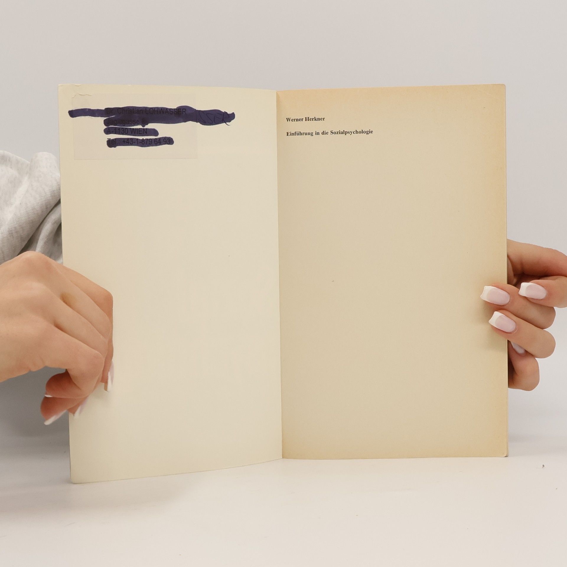 Werner Herkner Einführung in die Sozialpsychologie