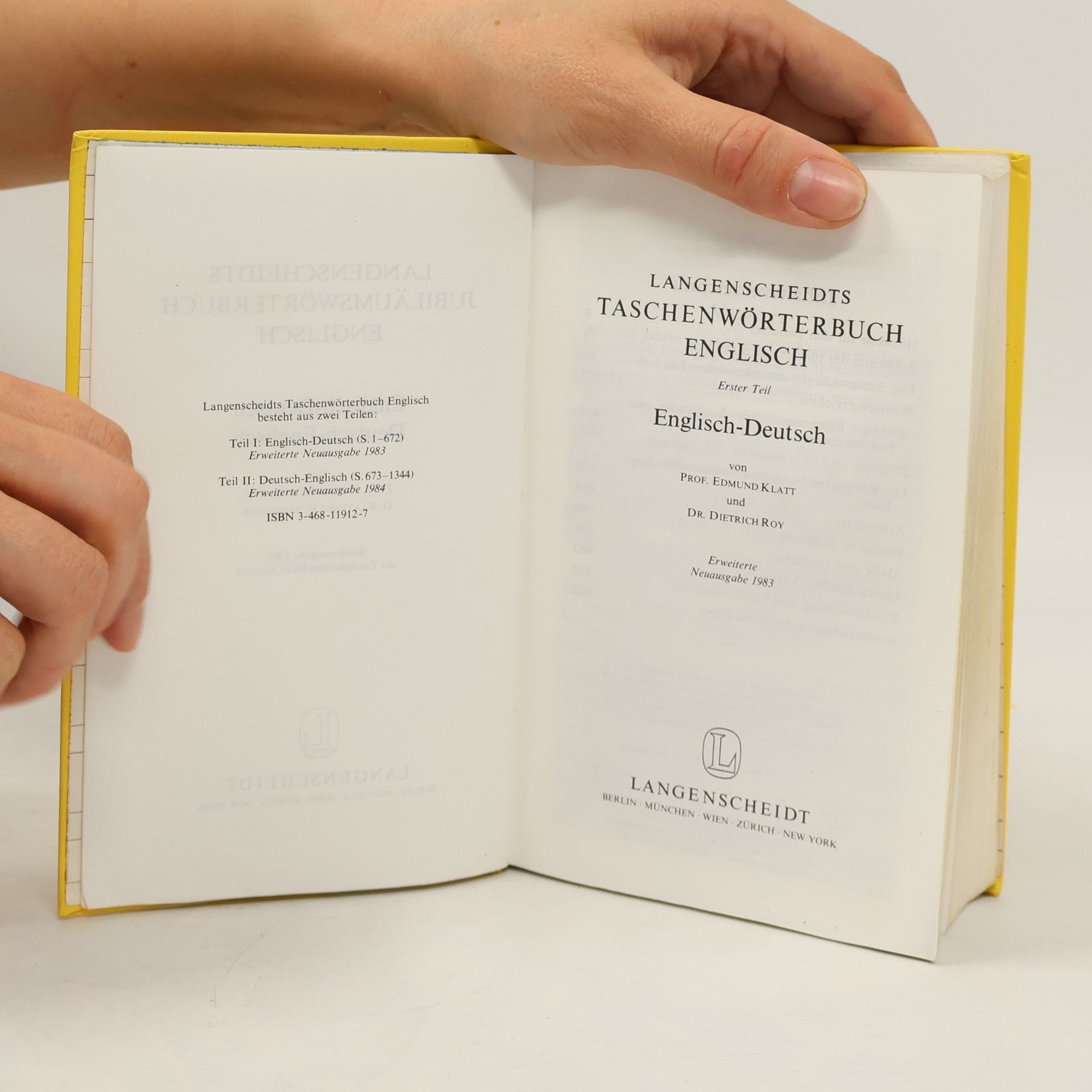 Edmunt Klatt Langenscheidts Jubiläumswörterbuch Englisch