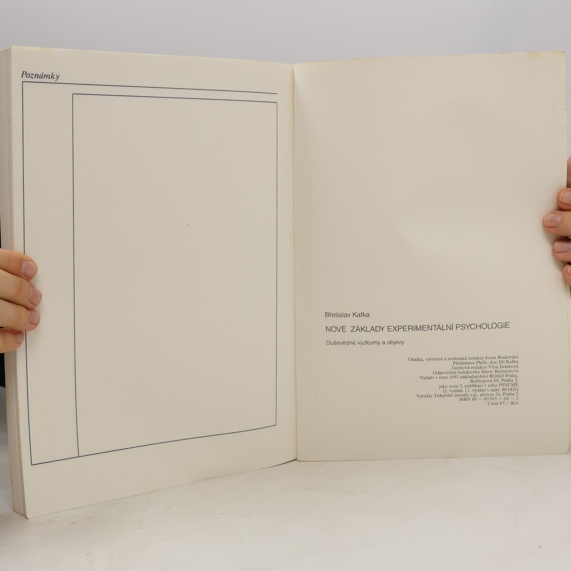 Břetislav Kafka Nové základy experimentální psychologie