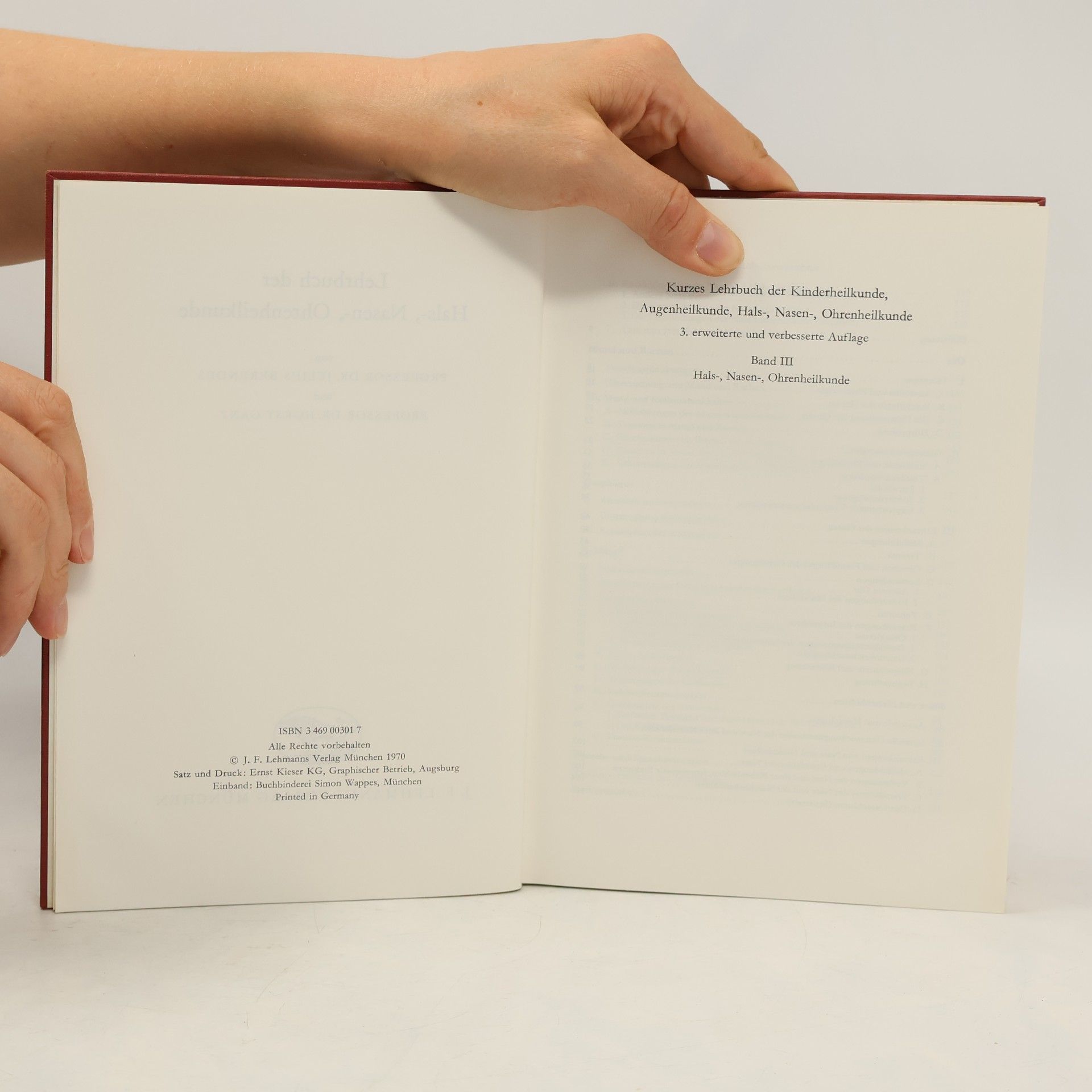 Julius Berendes Lehrbuch der Hals-, Nasen-, Ohrenheilkunde