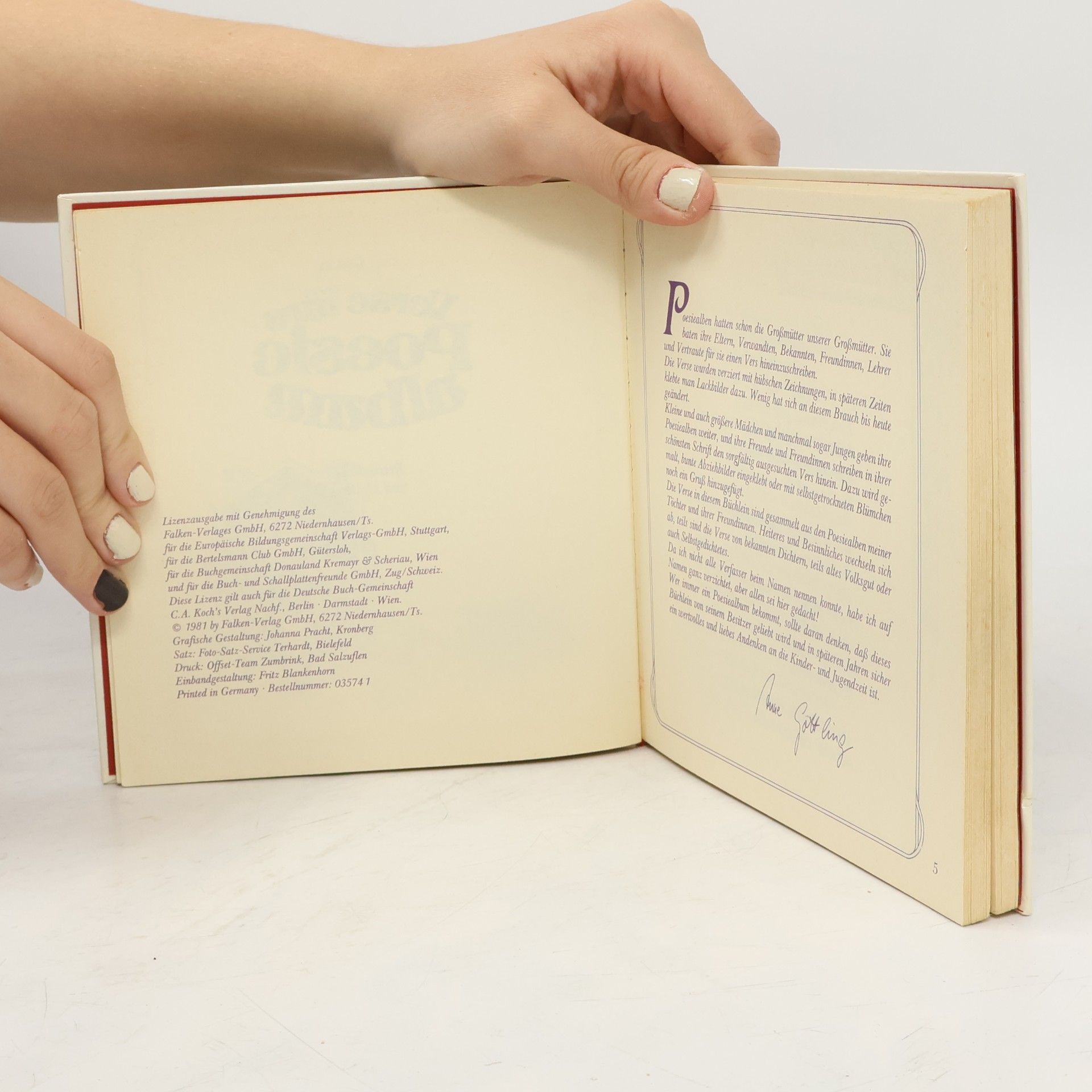 Anne Göttling Verse fürs Poesiealbum