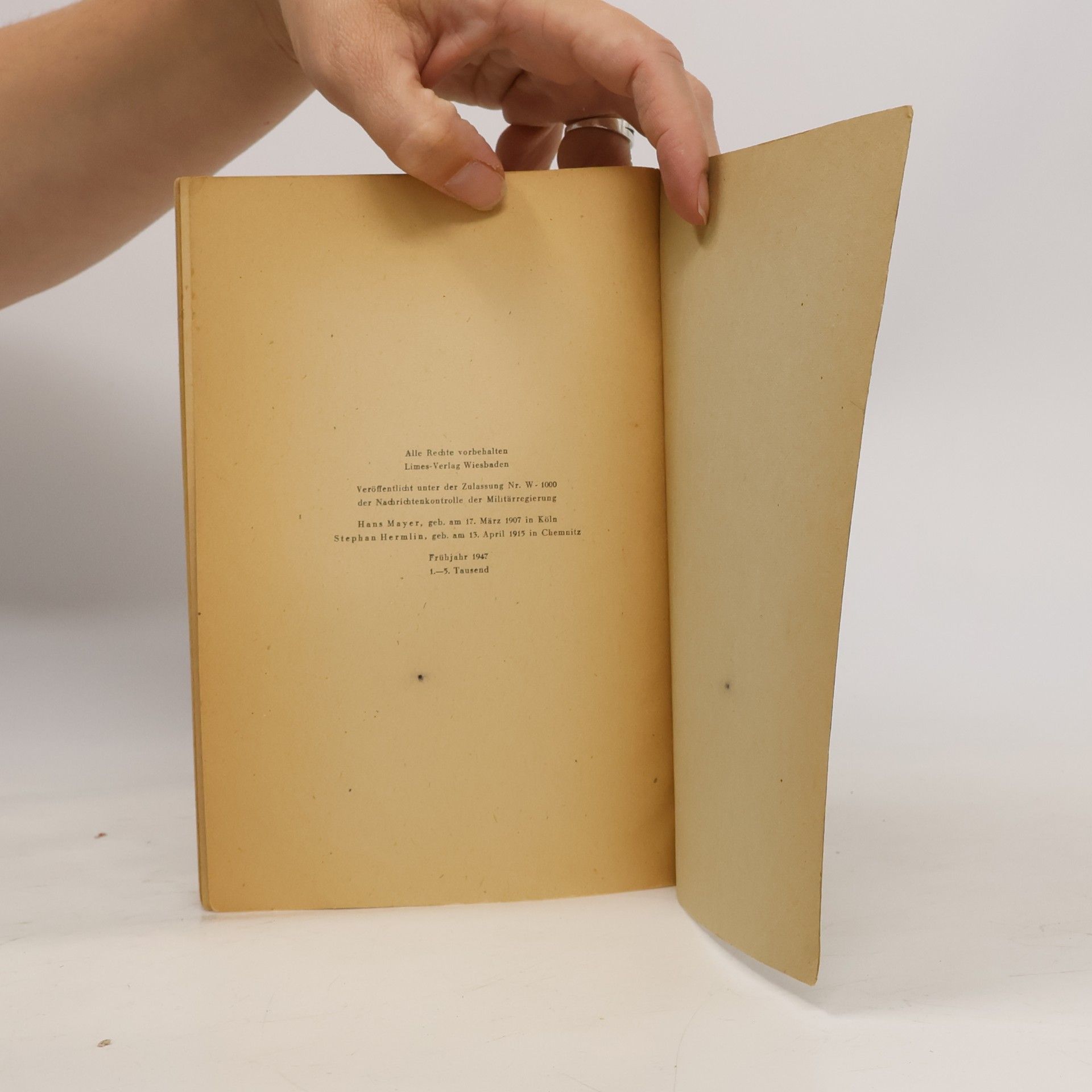 Stephan Hermlin Ansichten über einige neue Schriftsteller und Bücher