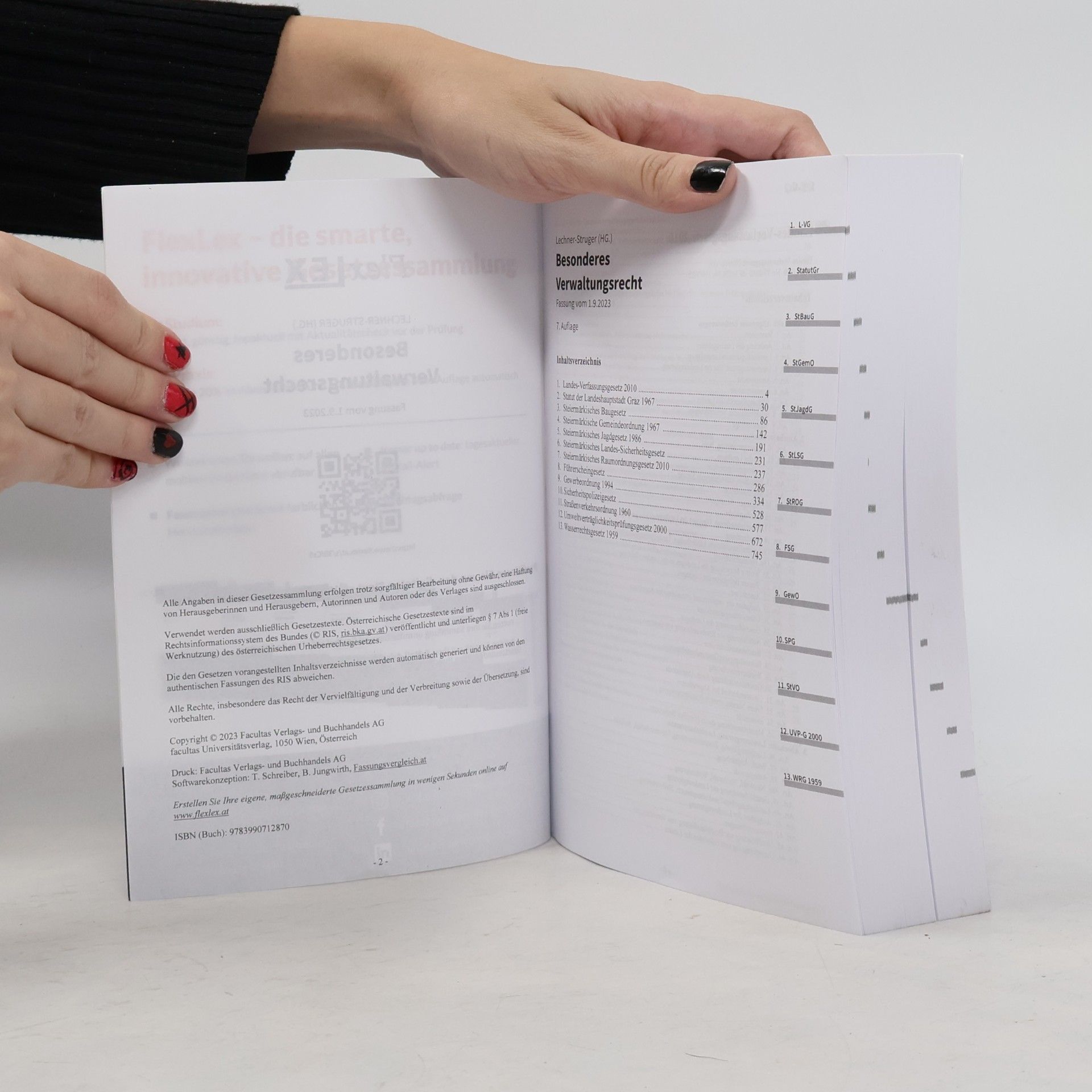 Katrin Lechner-Struger FlexLex Besonderes Verwaltungsrecht │ Studium: Fassung vom 1.9.2023 - Aktuell: StGemO, FSG, GewO, SPG, StVO, UVP-G - 7. Auflage